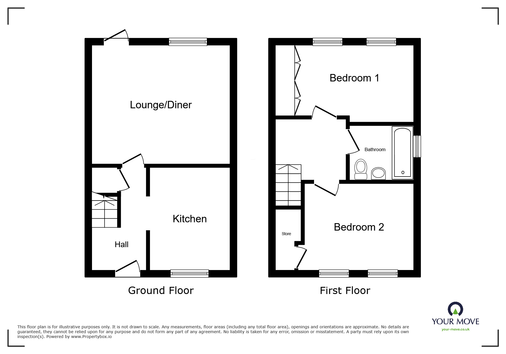 Floorplan of 2 bedroom Semi Detached House for sale, Adisham Green, Kemsley, Kent, ME10
