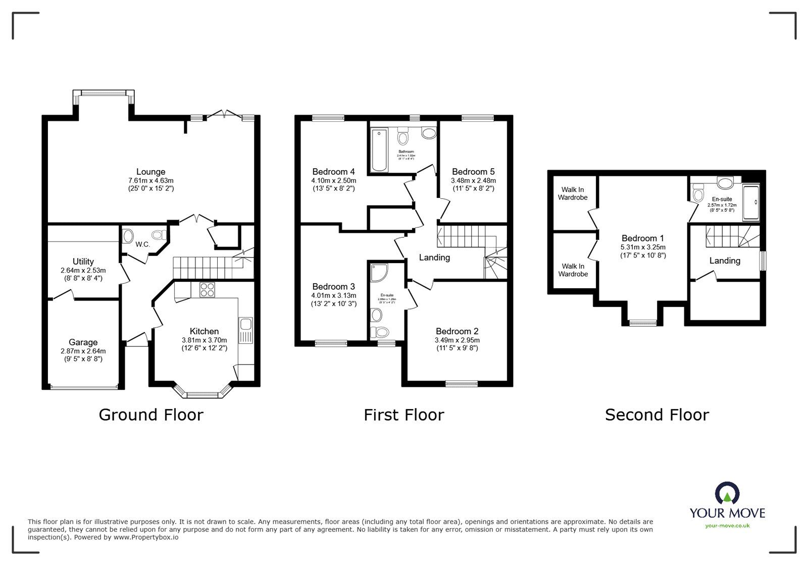 Floorplan of 5 bedroom Detached House for sale, Oak Close, Borden, Kent, ME9