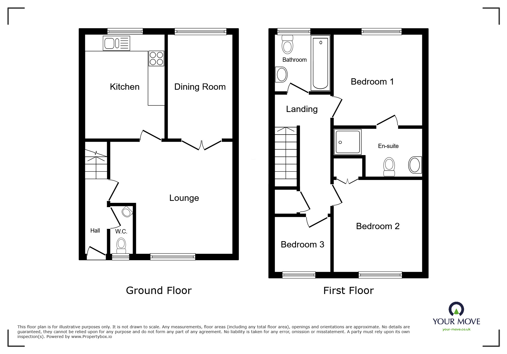 Floorplan of 3 bedroom Link Detached House for sale, Glover Close, Kemsley, Kent, ME10