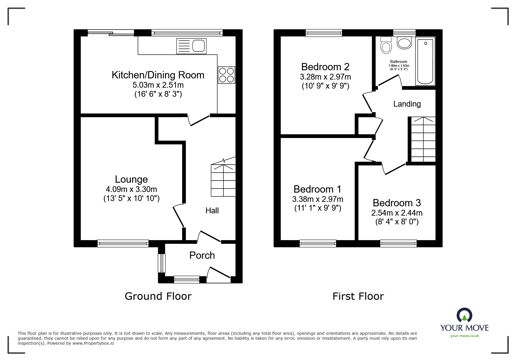 Floorplan of 3 bedroom Mid Terrace House for sale, Burnup Bank, Sittingbourne, Kent, ME10