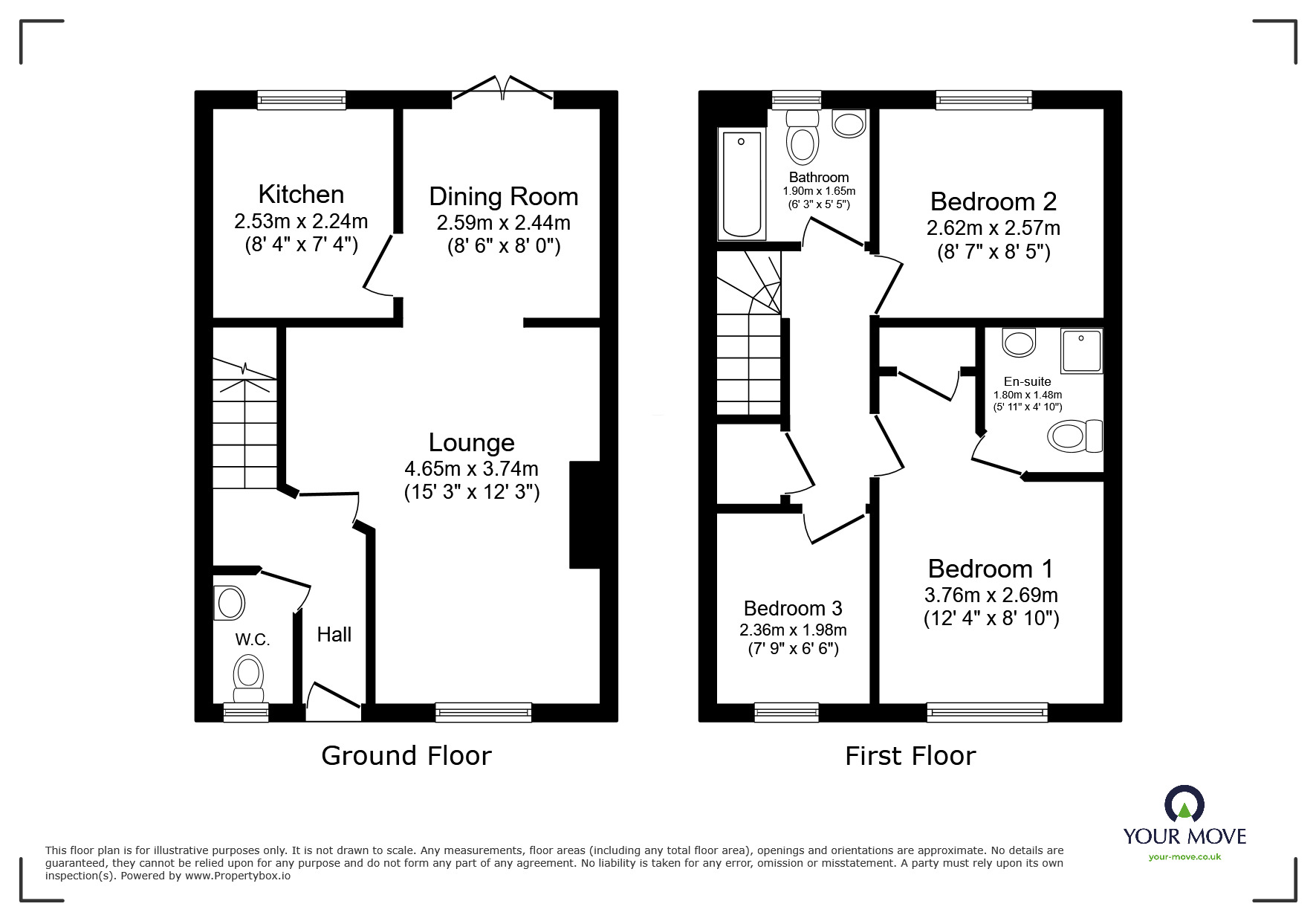 Floorplan of 3 bedroom Mid Terrace House for sale, Clement Close, Milton Regis, Kent, ME10