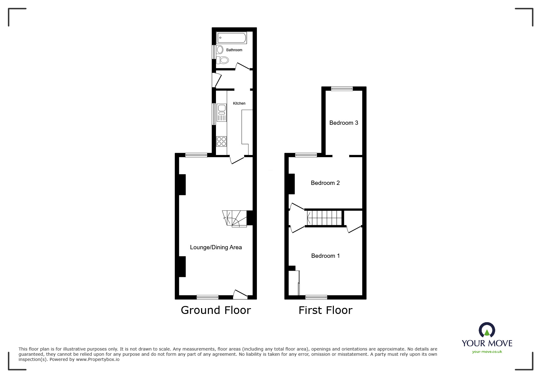 Floorplan of 3 bedroom Semi Detached House for sale, Charlotte Street, Sittingbourne, Kent, ME10