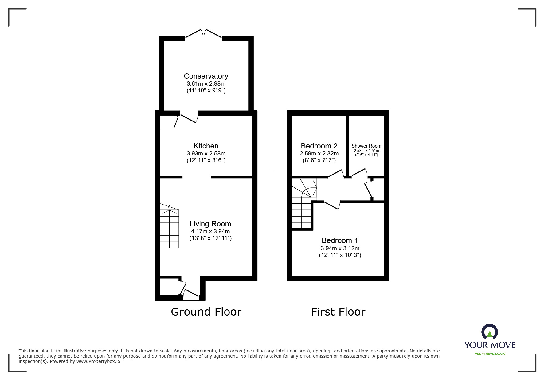 Floorplan of 2 bedroom Mid Terrace House for sale, Yeates Drive, Kemsley, Kent, ME10