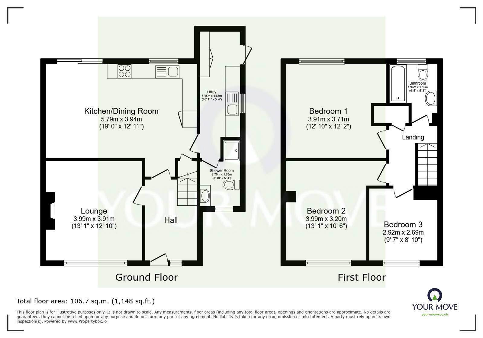 Floorplan of 3 bedroom Detached House to rent, Eagles Close, Sittingbourne, Kent, ME10