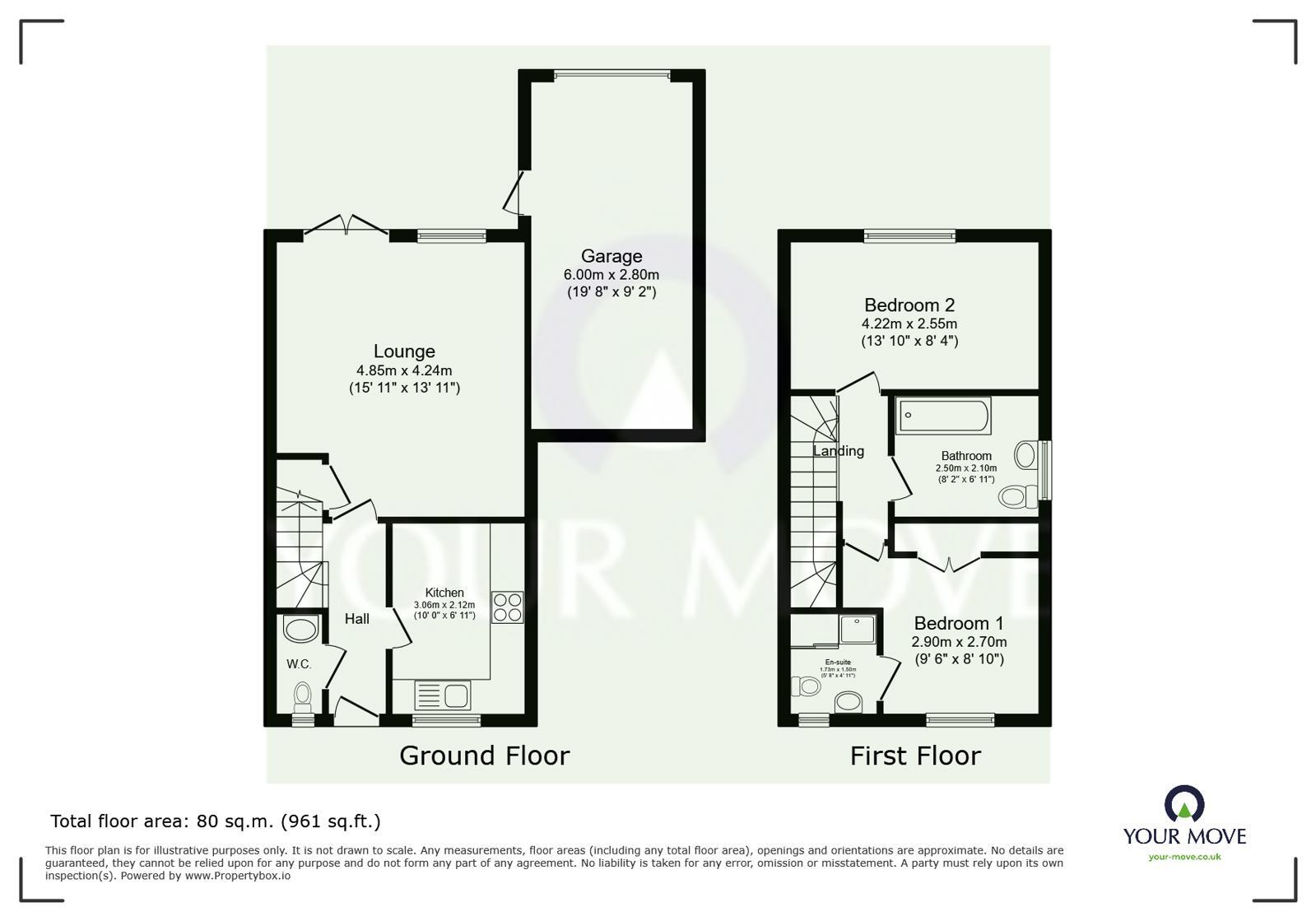 Floorplan of 2 bedroom End Terrace House for sale, Barnfields Court, Sittingbourne, Kent, ME10