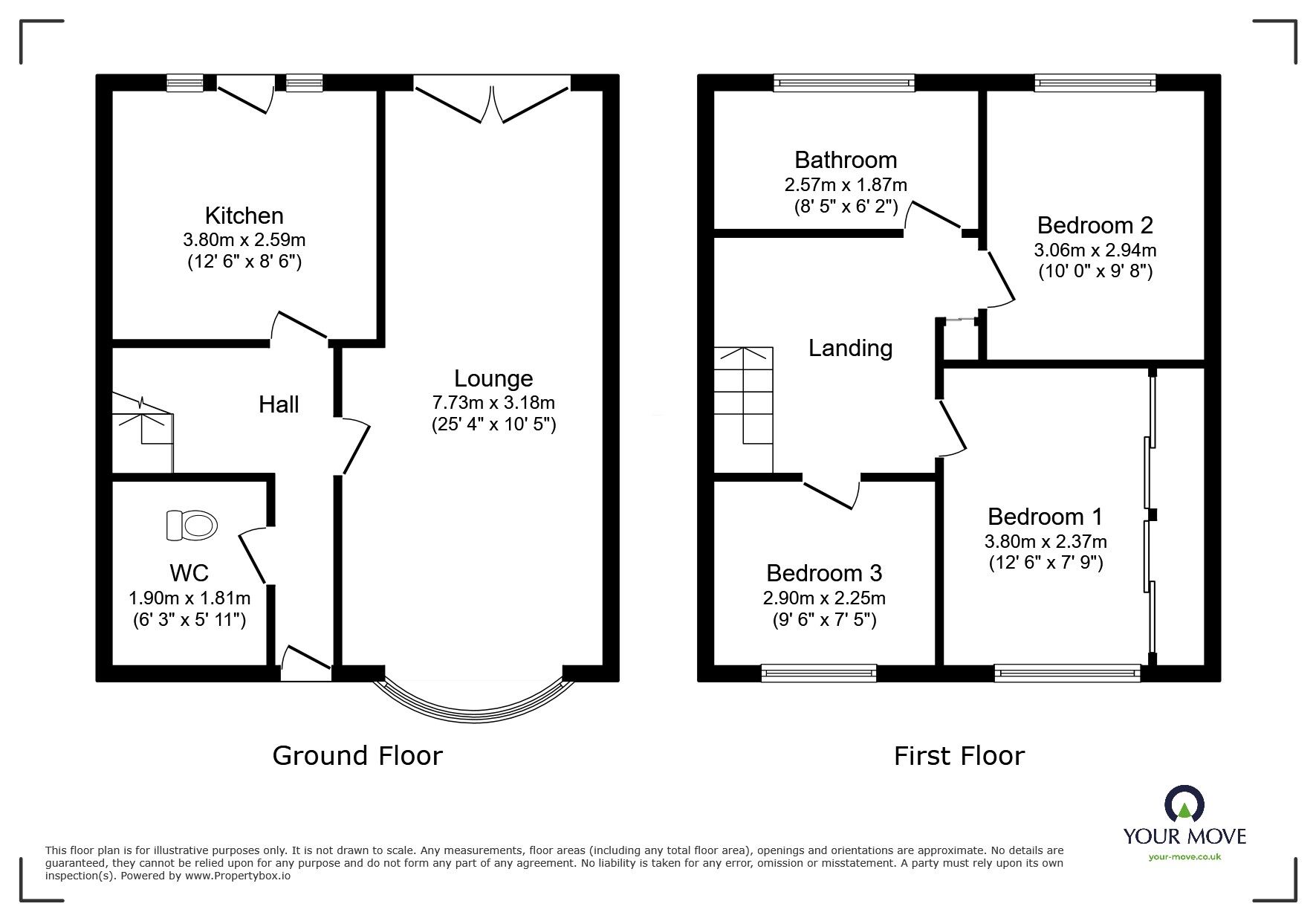 Floorplan of 3 bedroom Mid Terrace House for sale, Gibbons Road, Sittingbourne, Kent, ME10