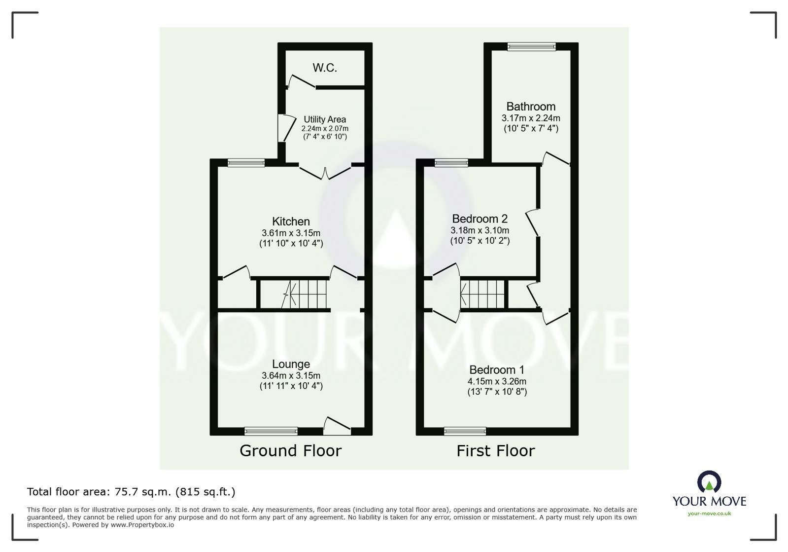 Floorplan of 2 bedroom Mid Terrace House for sale, Charlotte Street, Sittingbourne, Kent, ME10