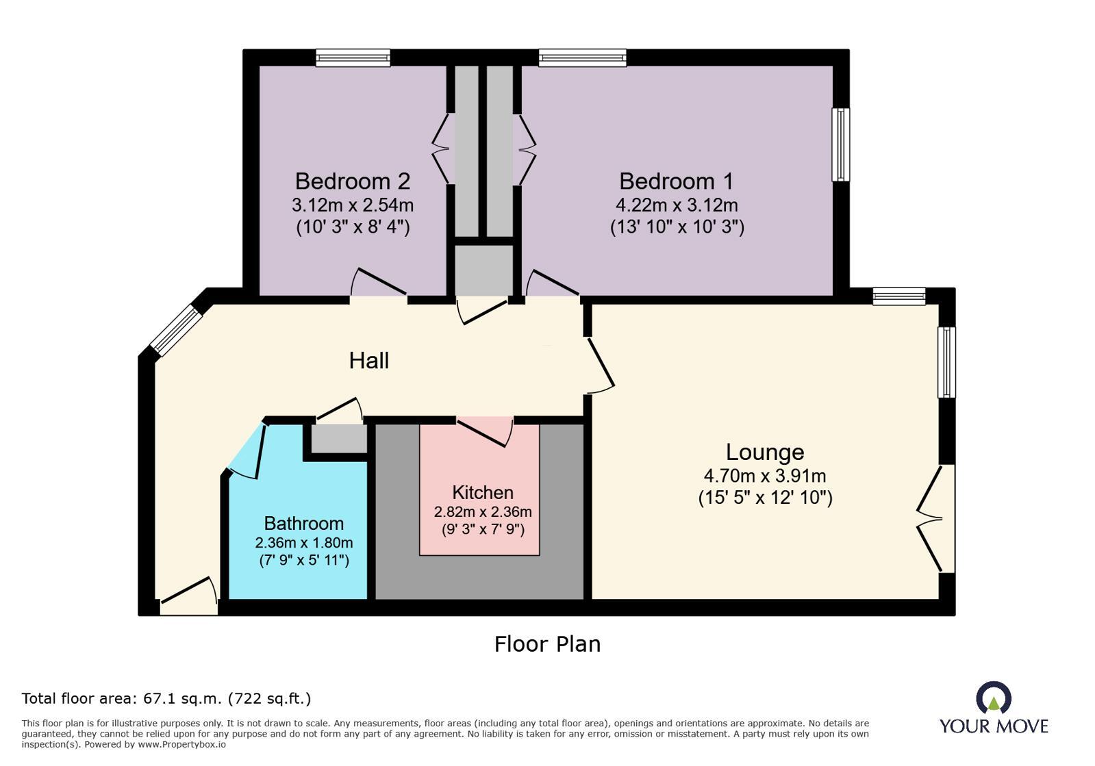 Floorplan of 2 bedroom Flat for sale, Mansfield Drive, Iwade, Kent, ME9