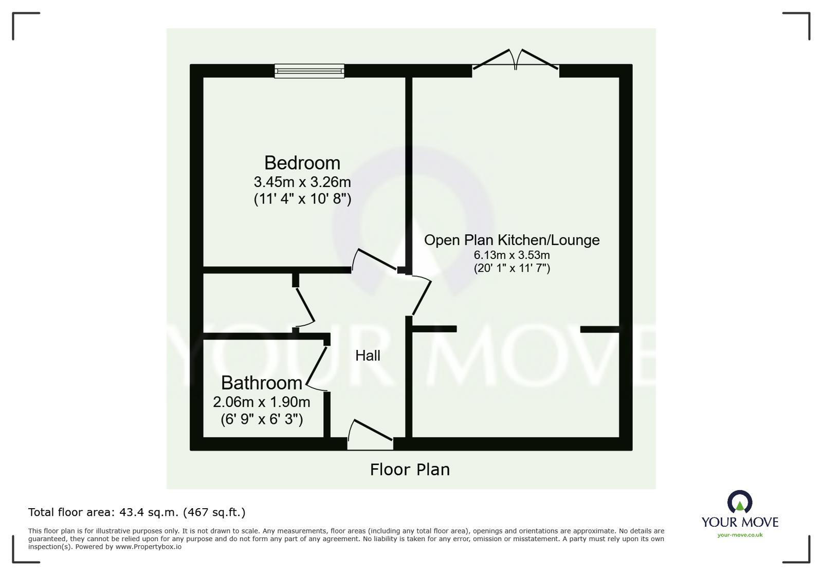 Floorplan of 1 bedroom Flat for sale, Church Street, Sittingbourne, Kent, ME10