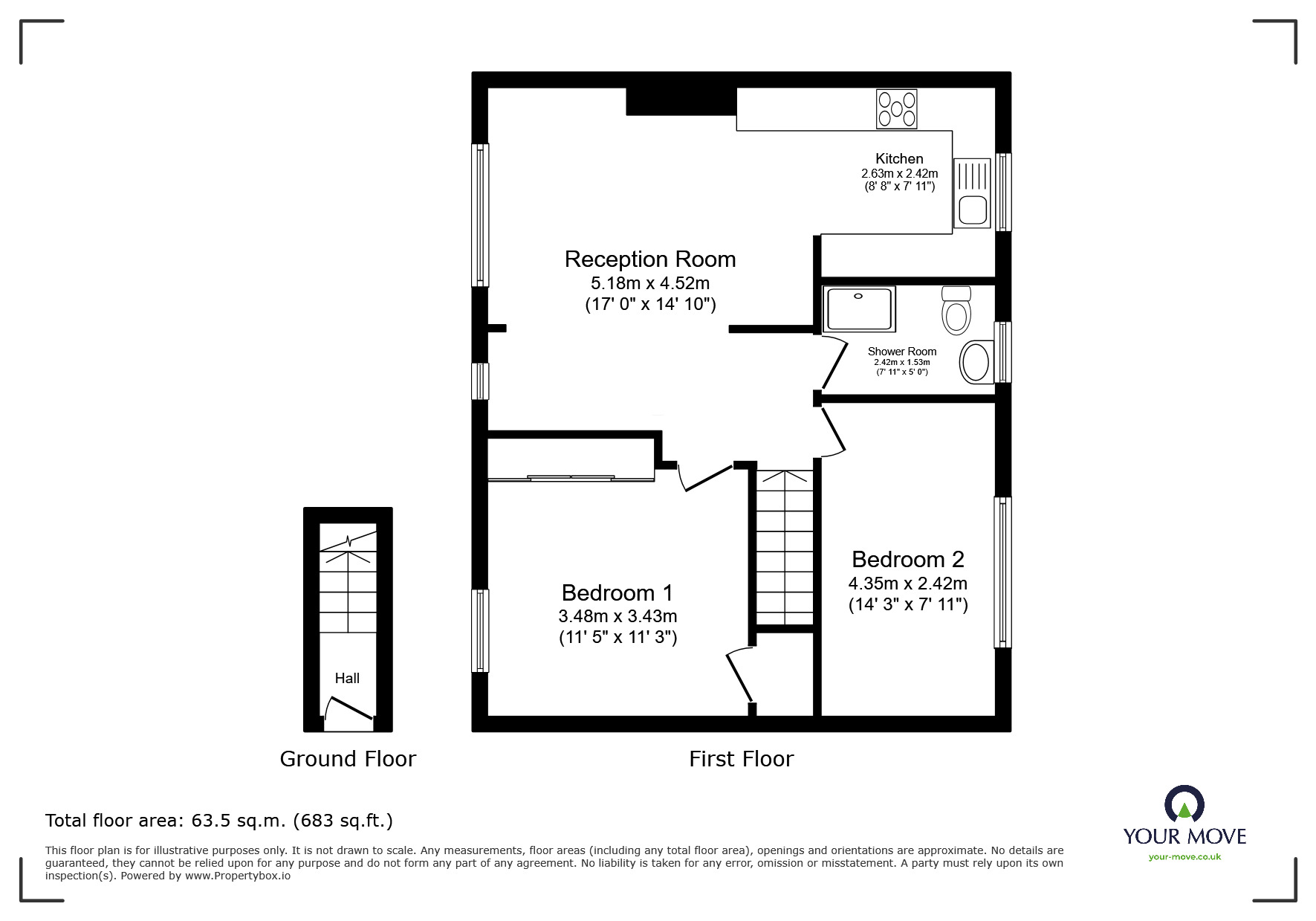 Floorplan of 2 bedroom Semi Detached Flat to rent, Almond Tree Close, Sheerness, Kent, ME12