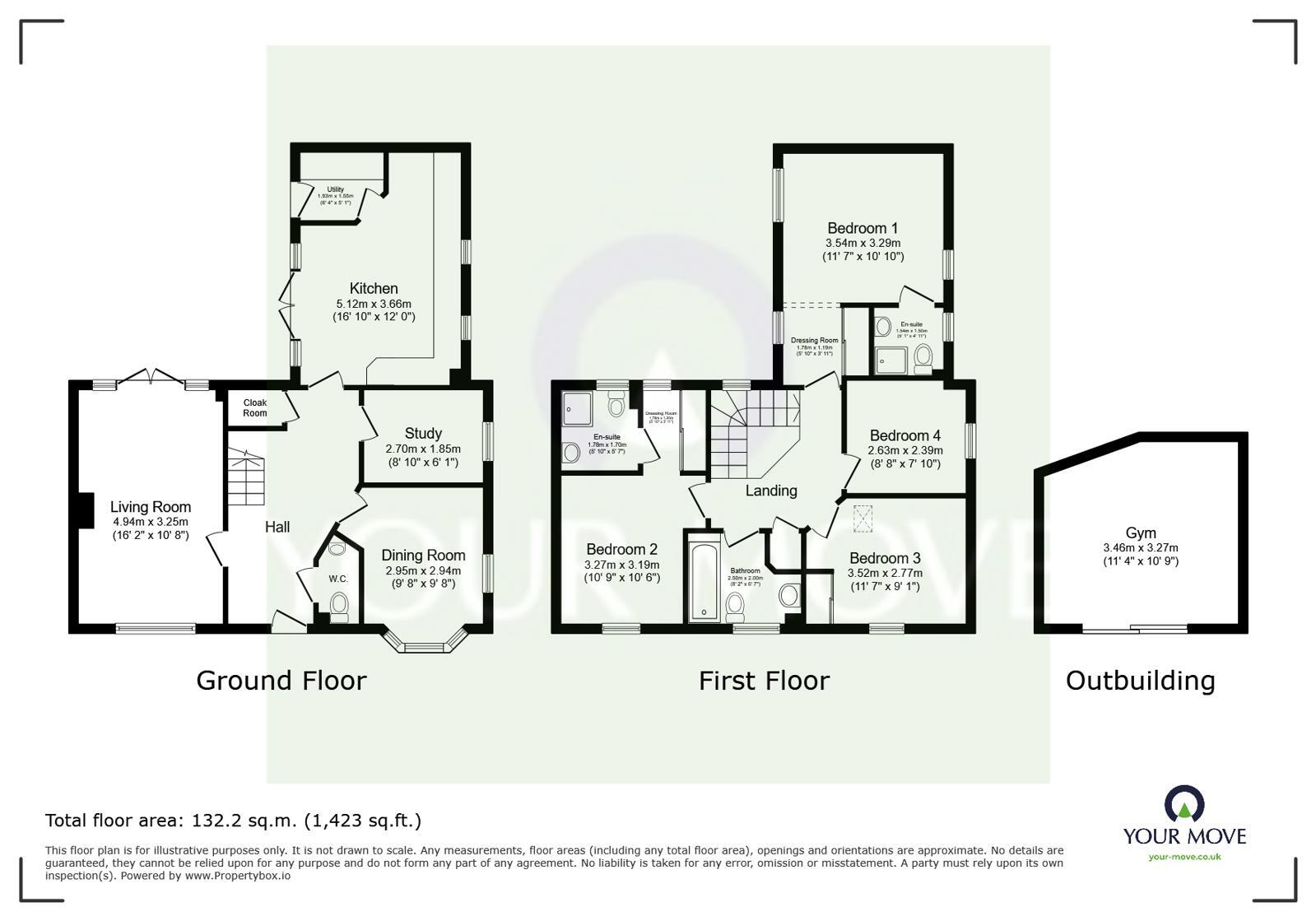 Floorplan of 4 bedroom Detached House for sale, Rose Walk, Sittingbourne, Kent, ME10