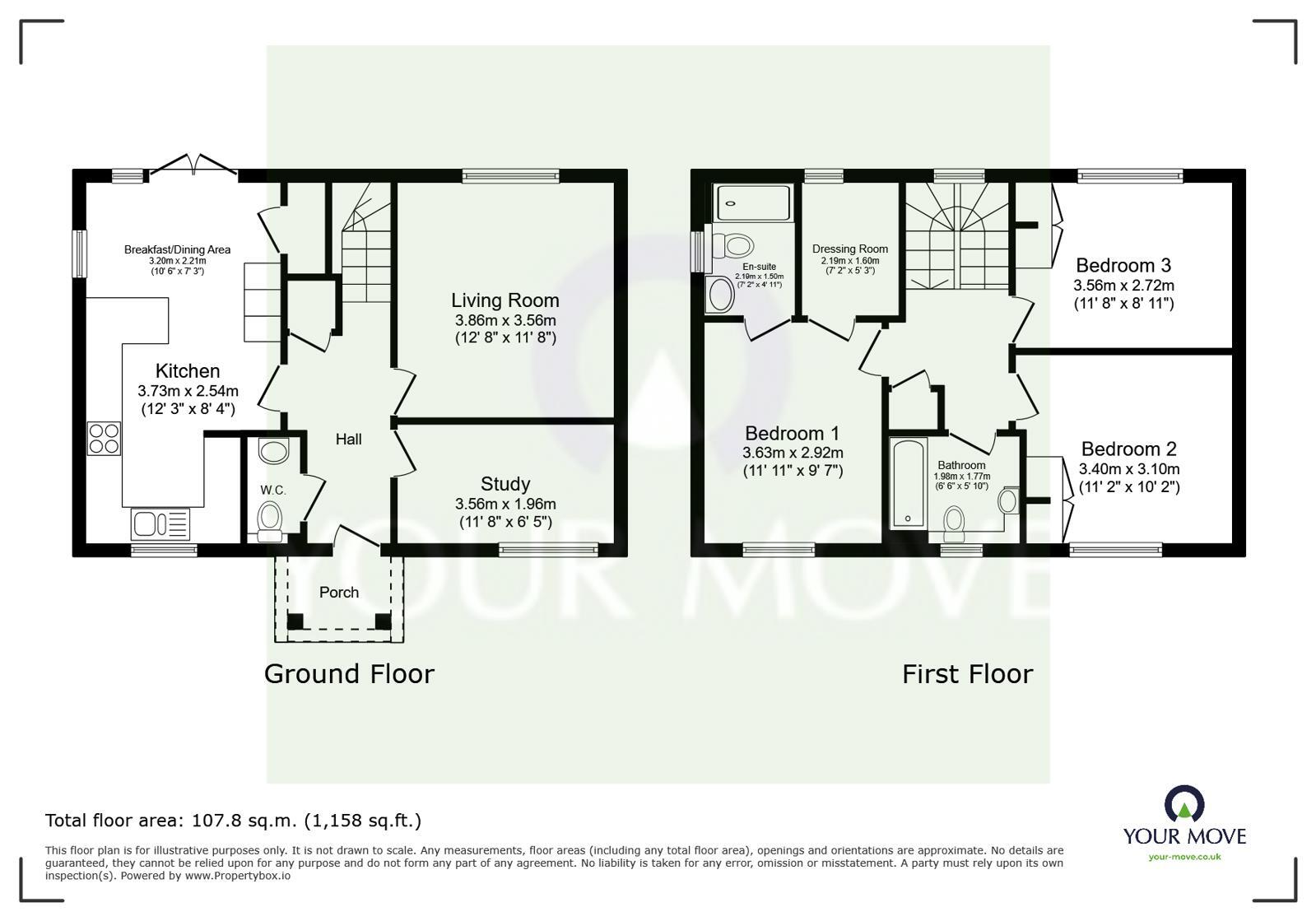 Floorplan of 3 bedroom Detached House for sale, Fairlake View, Sittingbourne, Kent, ME10