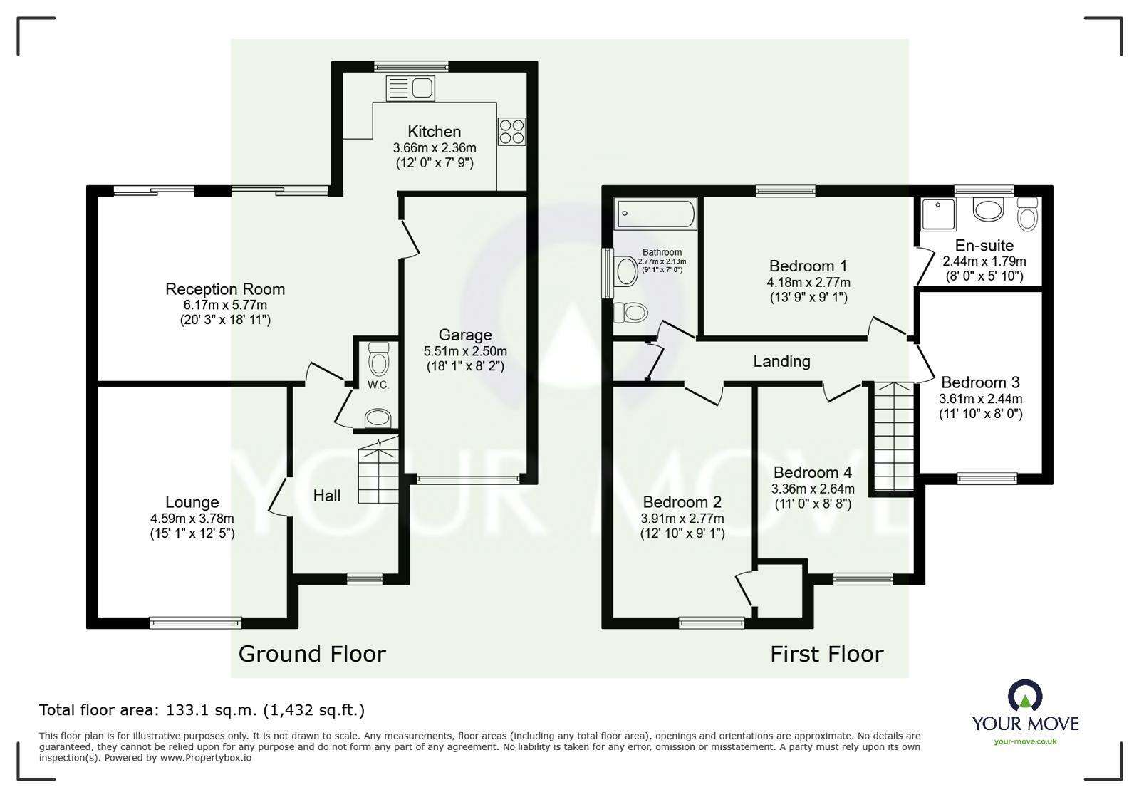 Floorplan of 4 bedroom Detached House for sale, Moonfleet Close, Kemsley, Kent, ME10