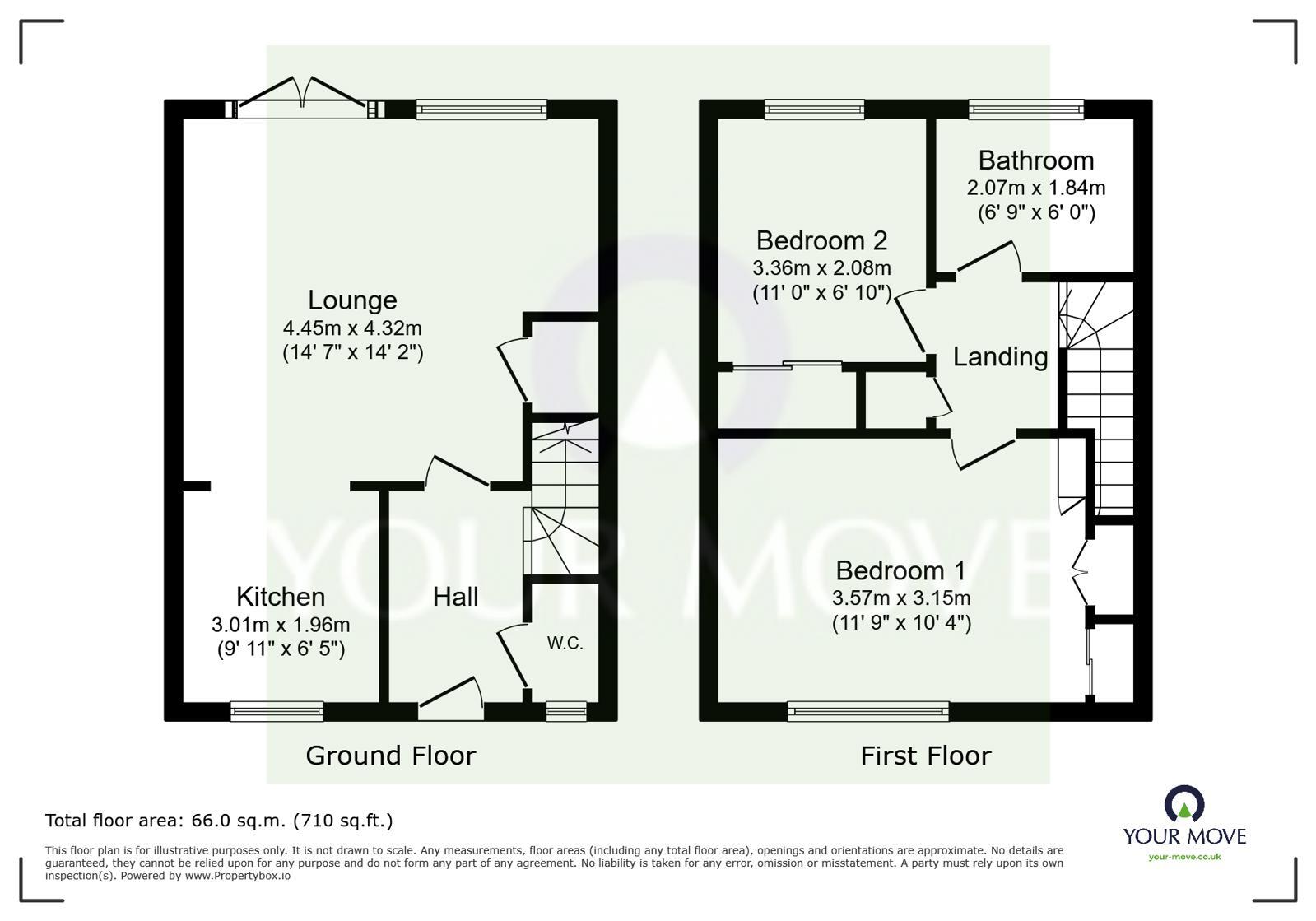 Floorplan of 2 bedroom Mid Terrace House for sale, Barnfields Court, Sittingbourne, Kent, ME10