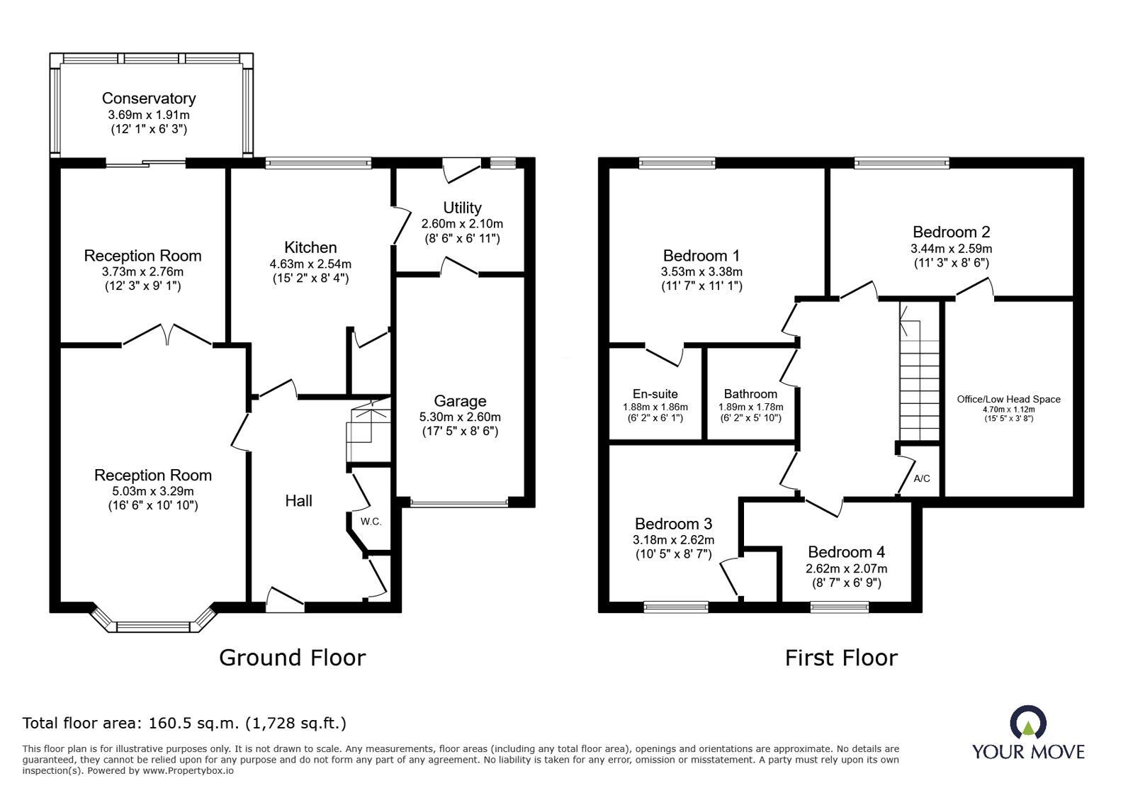 Floorplan of 4 bedroom Detached House for sale, Kingfisher Close, Iwade, Kent, ME9