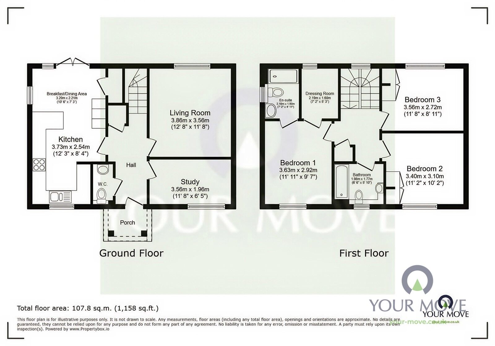 Floorplan of 3 bedroom Detached House to rent, Fairlake View, Sittingbourne, Kent, ME10