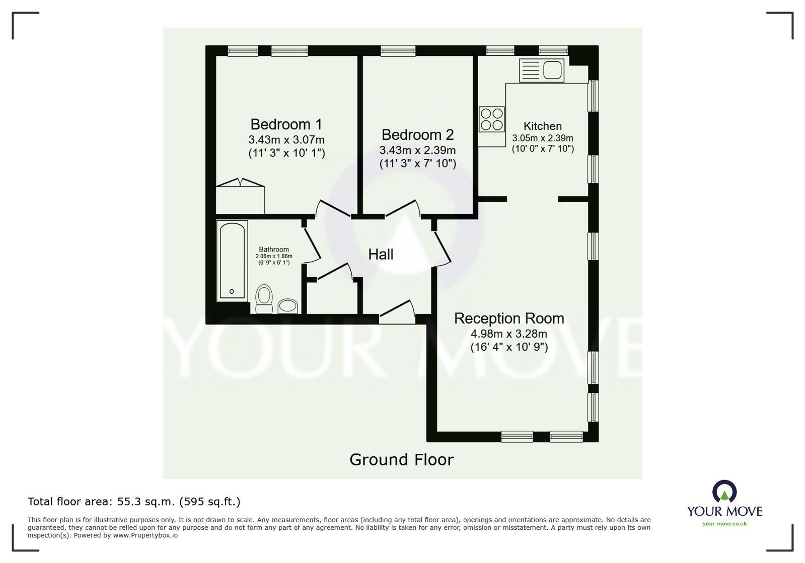 Floorplan of 2 bedroom Flat for sale, Amethyst Drive, Sittingbourne, Kent, ME10