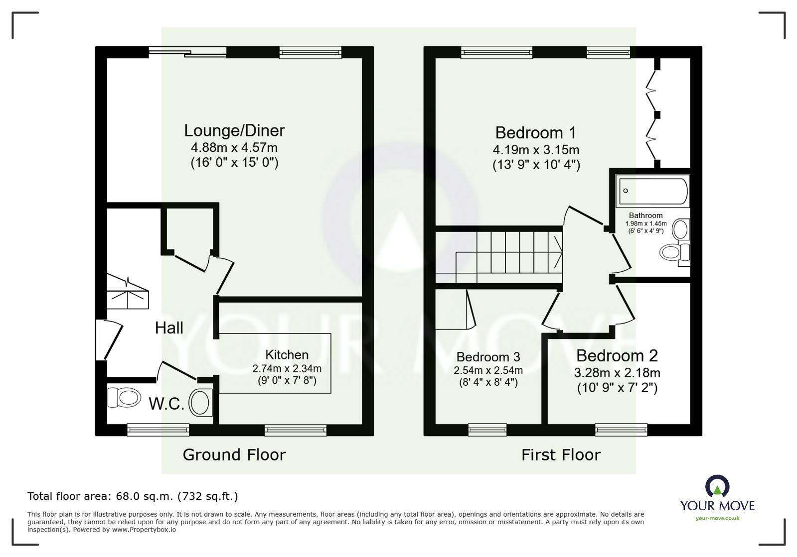 Floorplan of 3 bedroom End Terrace House for sale, Anatase Close, Sittingbourne, Kent, ME10
