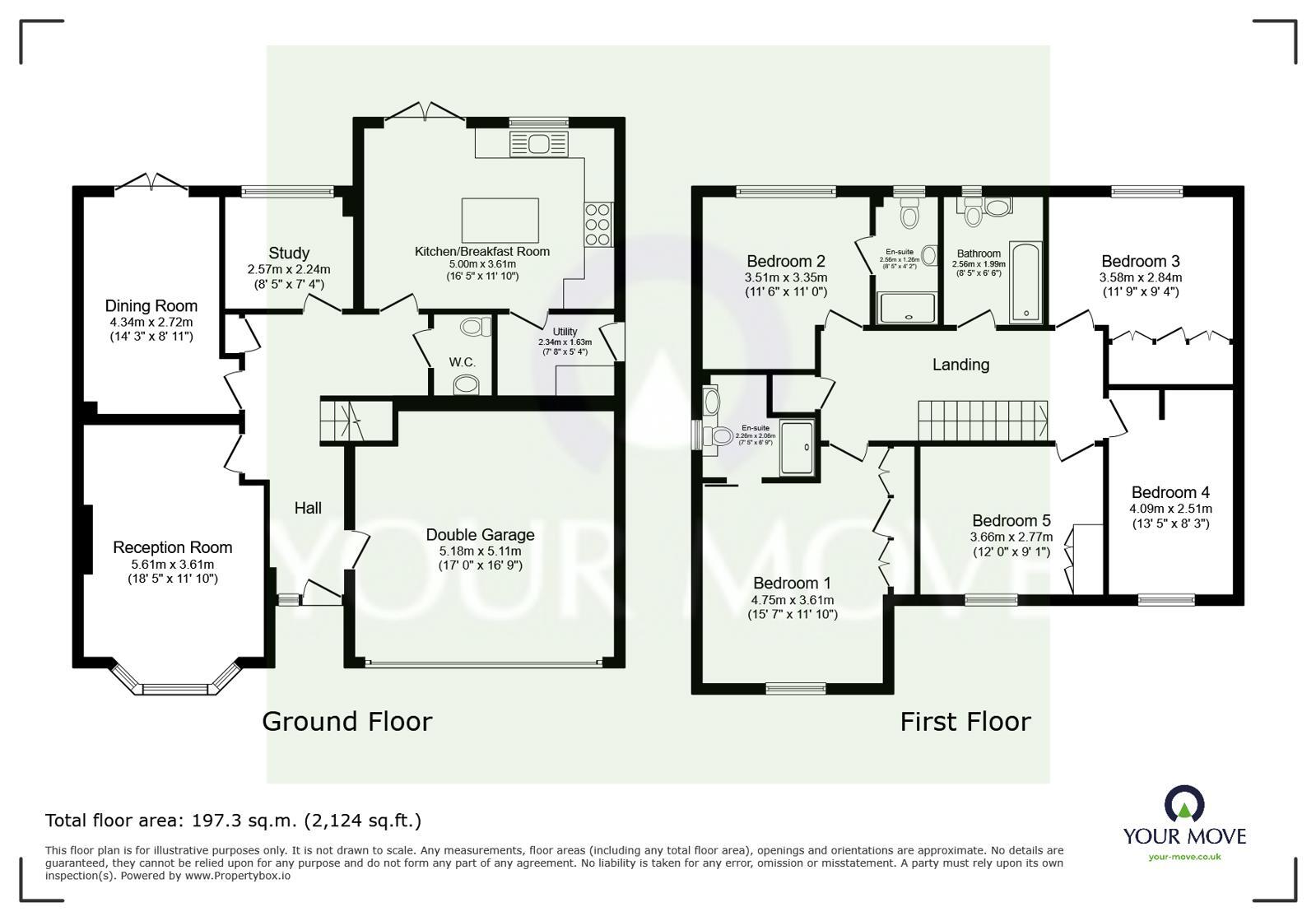 Floorplan of 5 bedroom Detached House for sale, Amber Rise, Sittingbourne, Kent, ME10