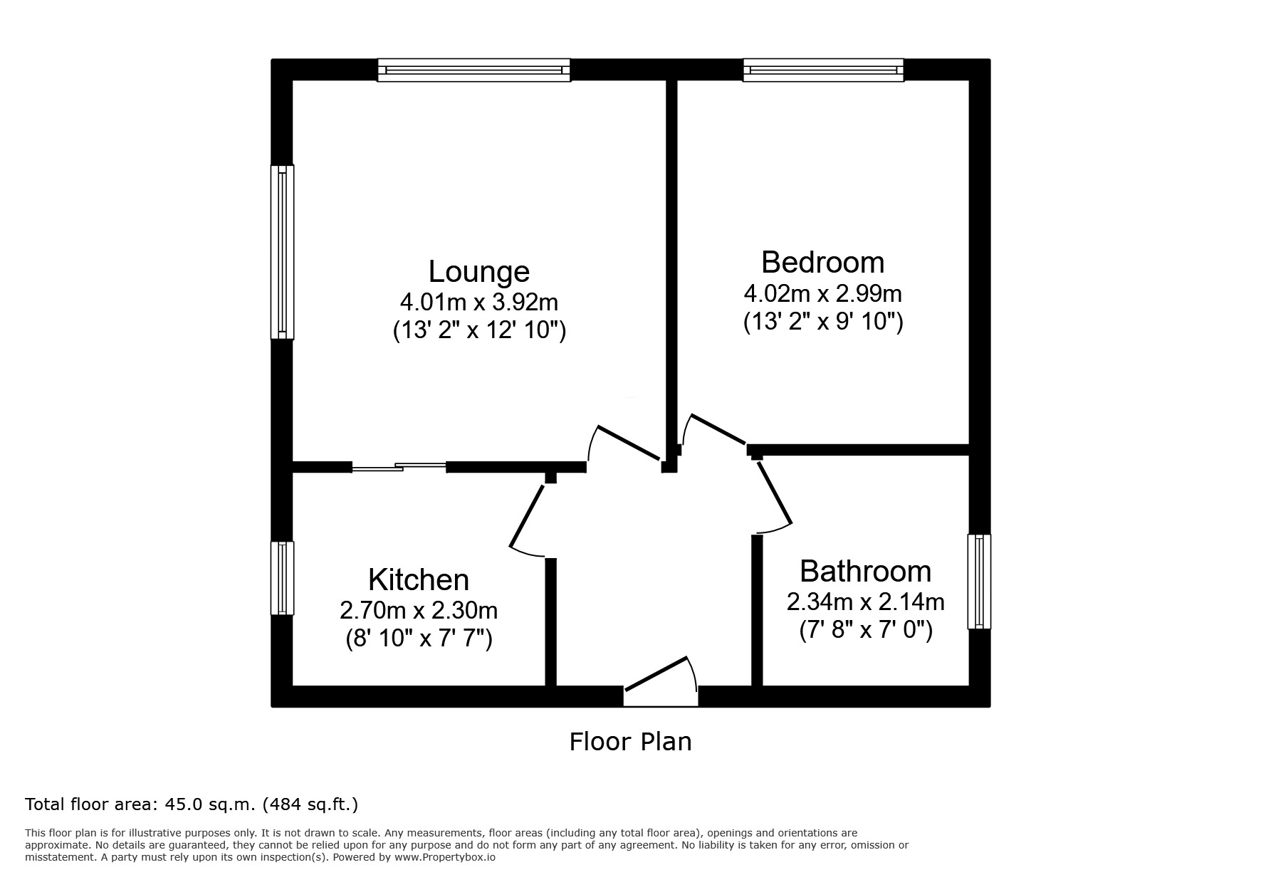 Floorplan of 1 bedroom Flat for sale, London Road, Sittingbourne, Kent, ME10