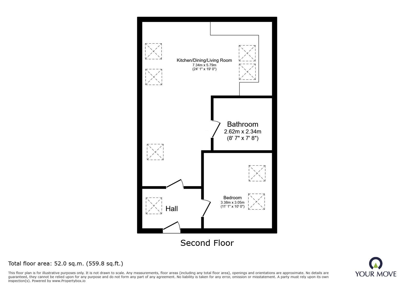 Floorplan of 1 bedroom Flat for sale, London Road, Sittingbourne, Kent, ME10