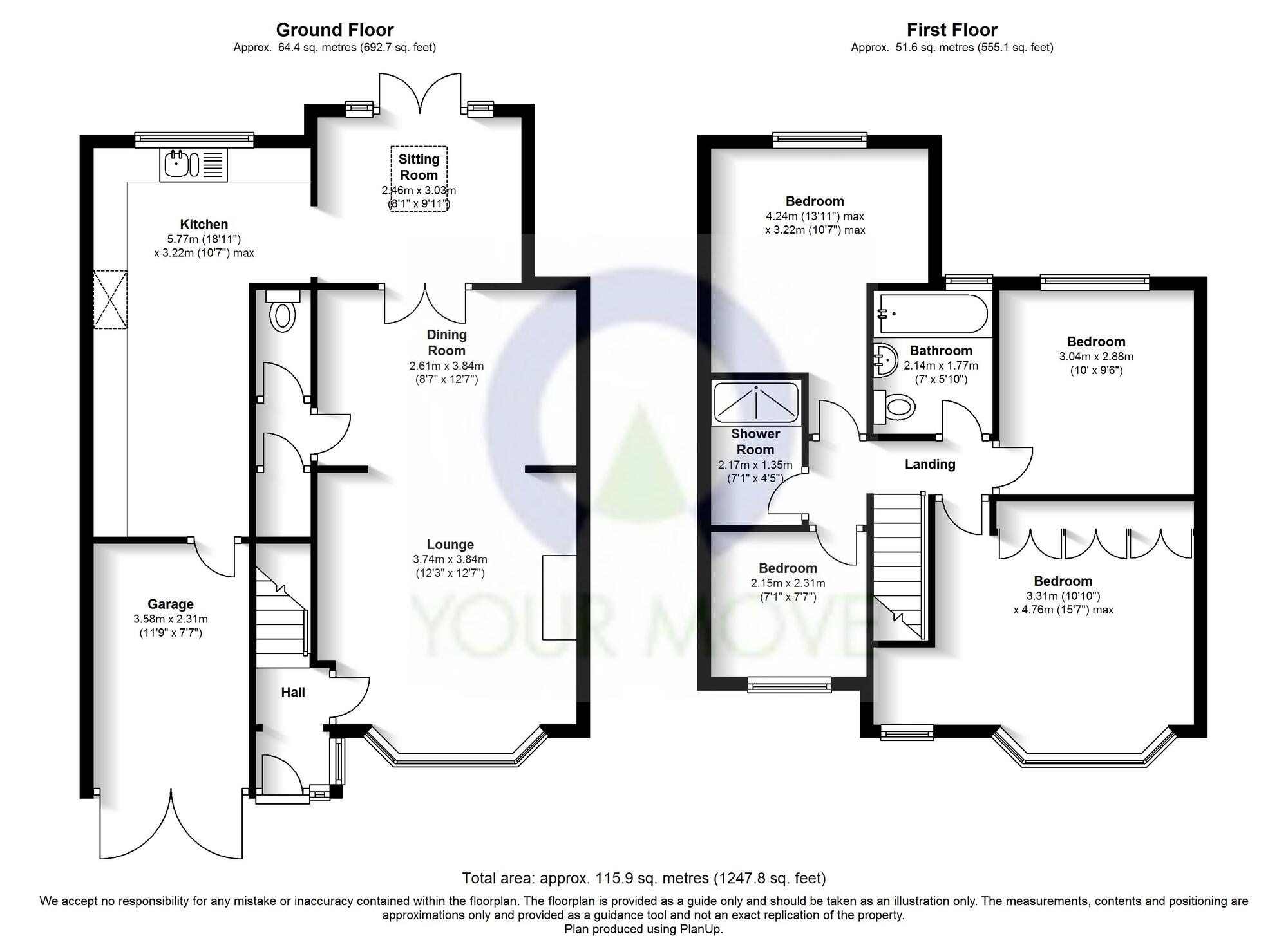 Floorplan of 4 bedroom Semi Detached House to rent, Woodstock Road, Stafford, ST17