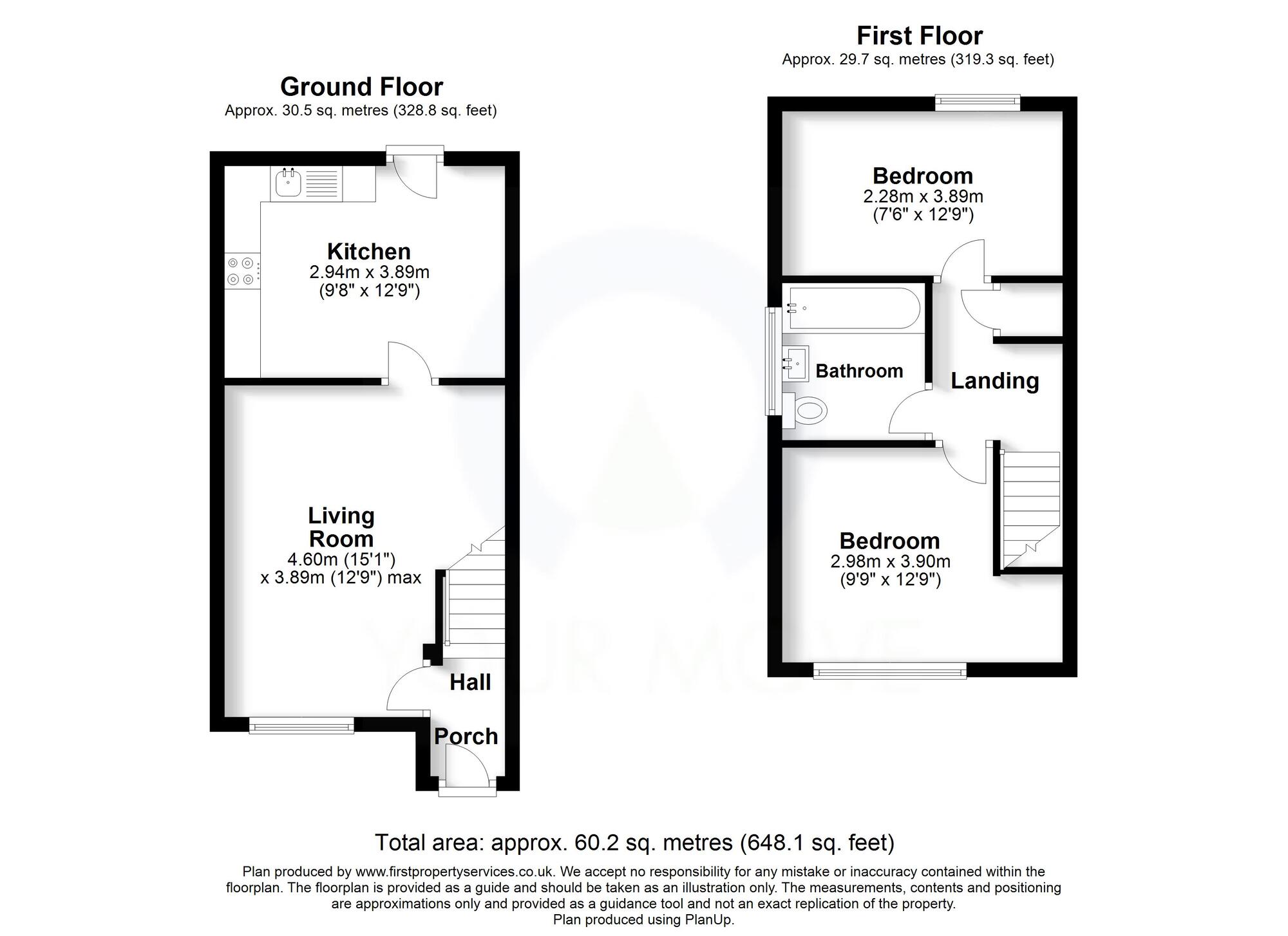Floorplan of 2 bedroom Semi Detached House to rent, Kirkstall Avenue, Stafford, ST17