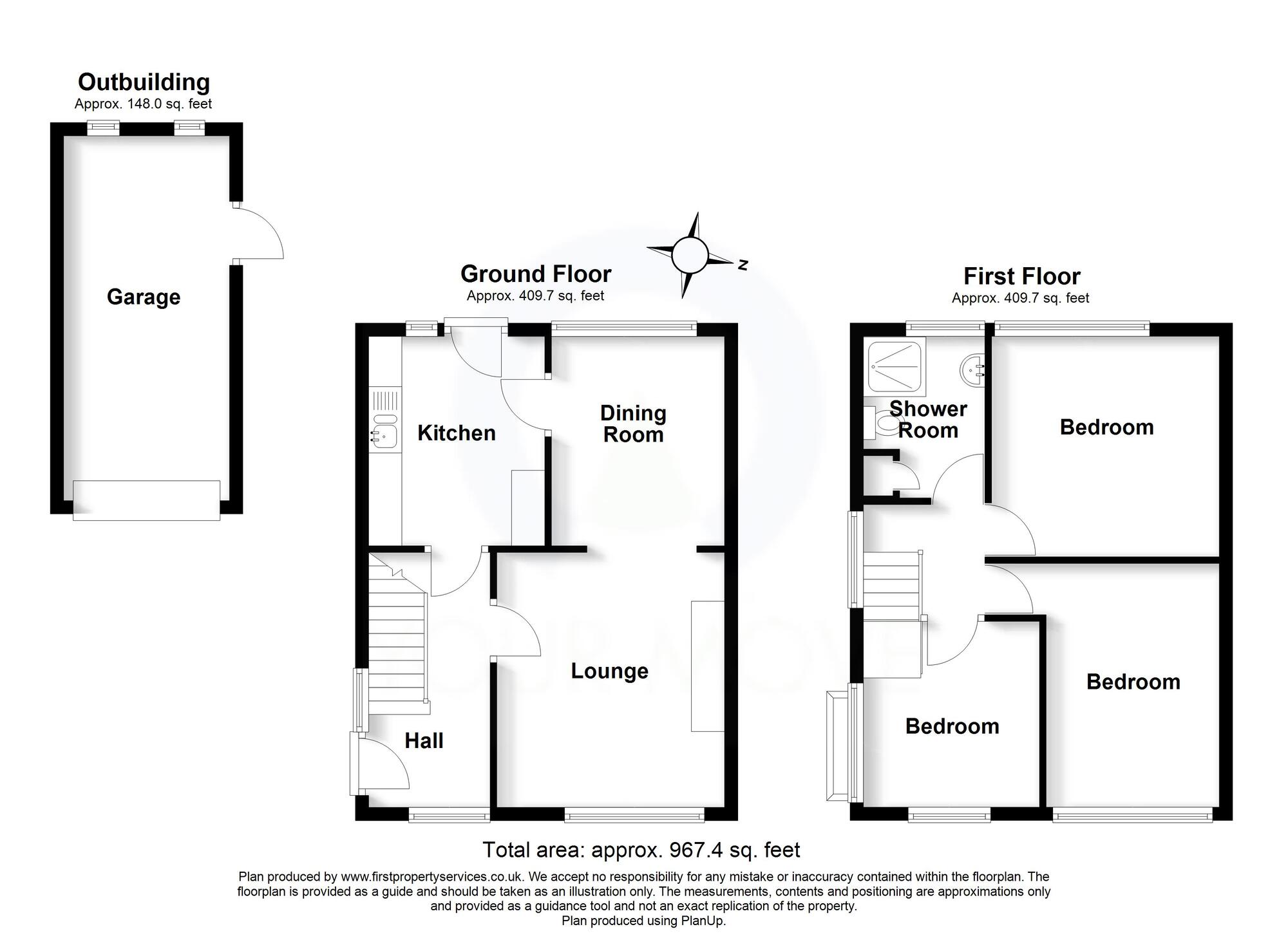 Floorplan of 3 bedroom Semi Detached House for sale, Cowley Lane, Gnosall, Staffordshire, ST20