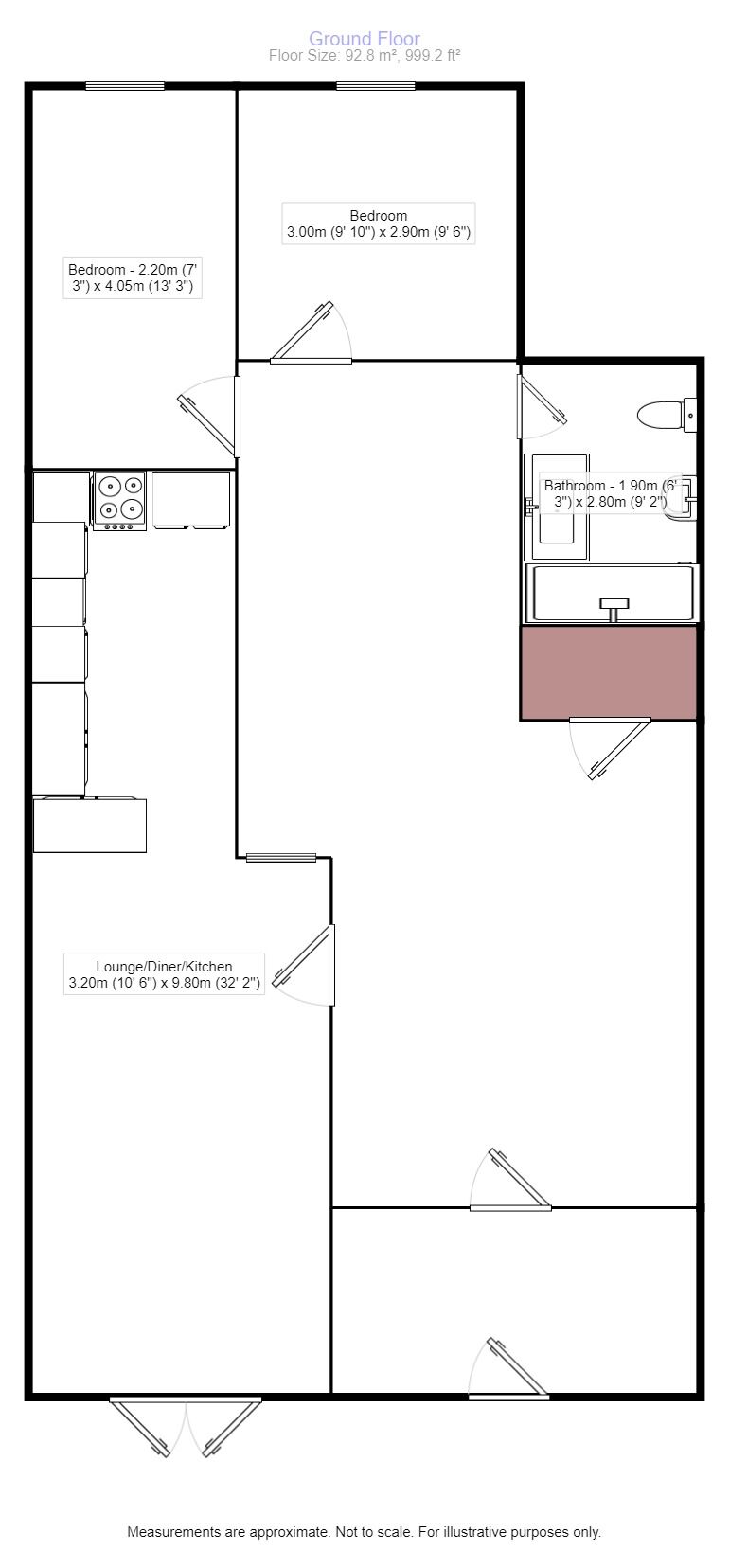 Floorplan of 2 bedroom Flat to rent, Charles Street, Sheerness, Kent, ME12