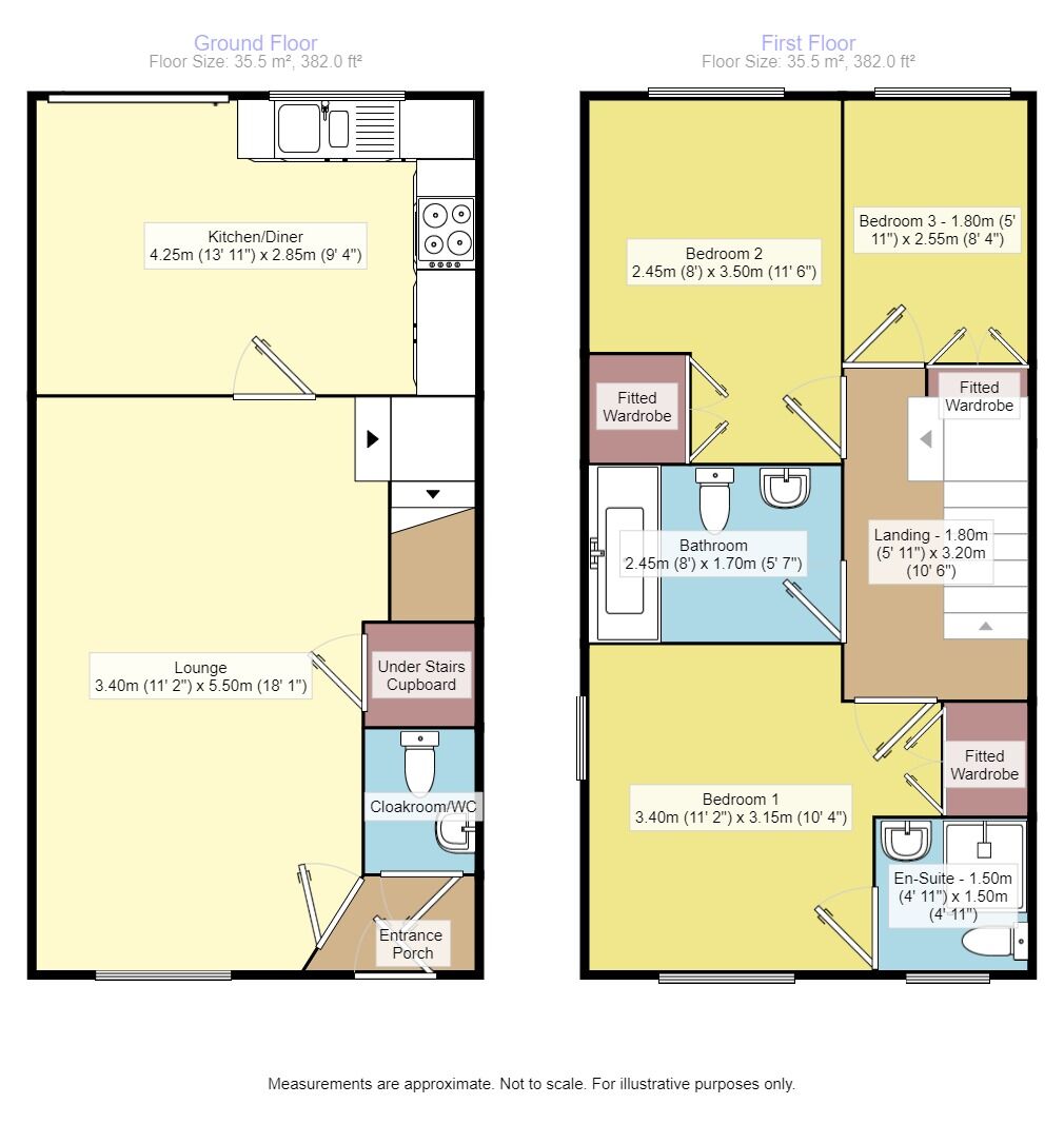 Floorplan of 3 bedroom End Terrace House for sale, Mallow Road, Minster on Sea, Kent, ME12