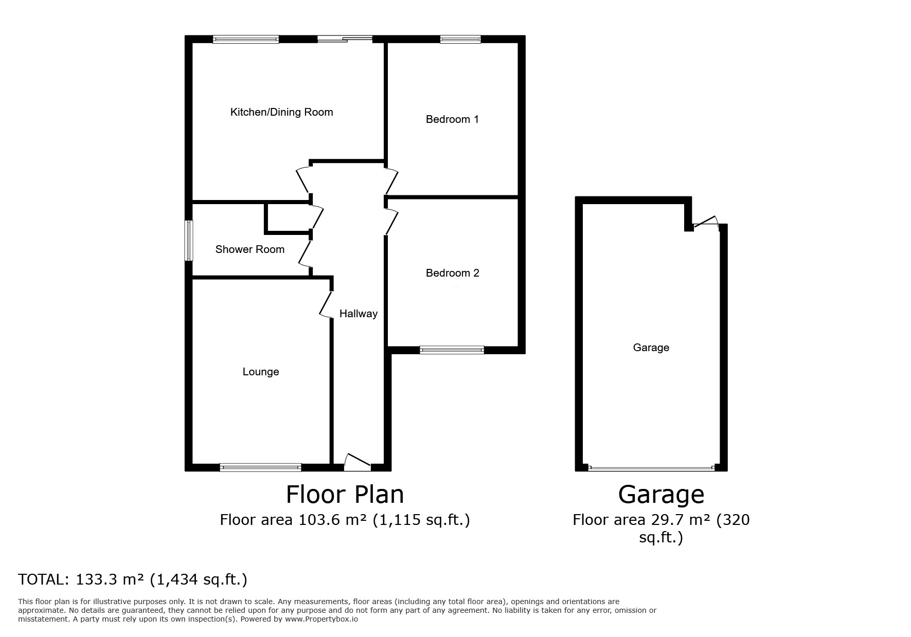 Floorplan of 2 bedroom Semi Detached Bungalow for sale, Waverley Avenue, Minster on Sea, Kent, ME12