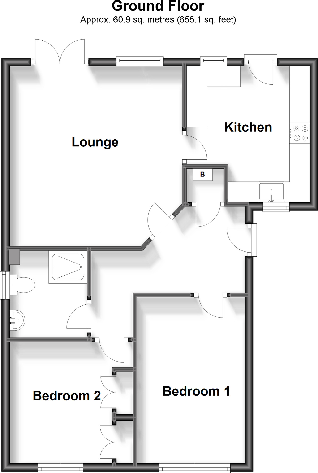 Floorplan of 2 bedroom Detached Bungalow for sale, Shellness Road, Leysdown-on-Sea, Kent, ME12