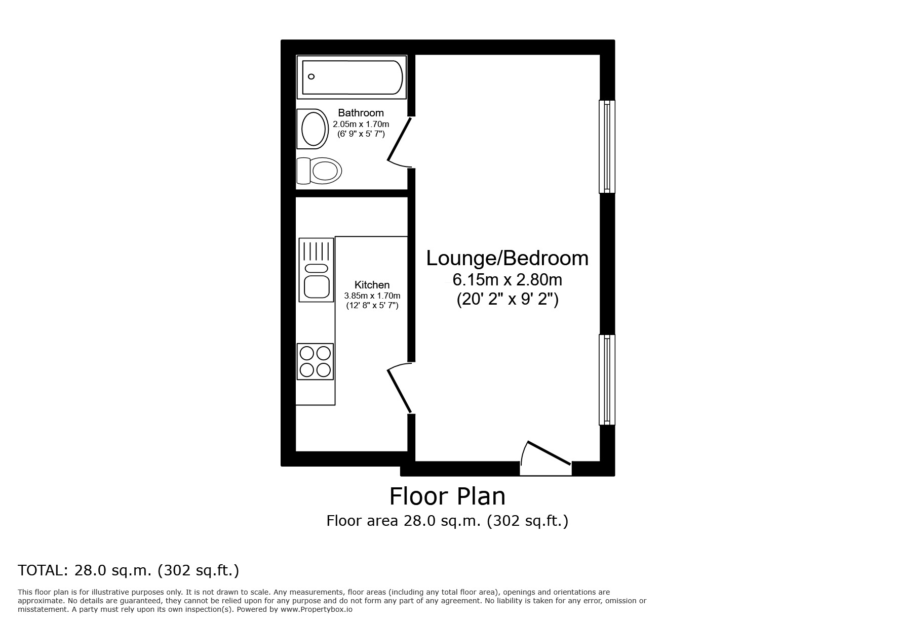 Floorplan of  Flat for sale, North Road, Queenborough, Kent, ME11