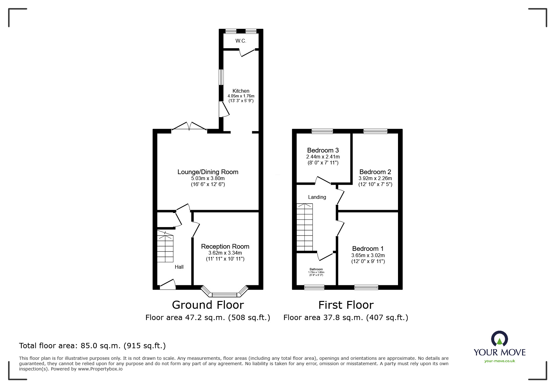 Floorplan of 3 bedroom End Terrace House for sale, Cecil Avenue, Sheerness, Kent, ME12