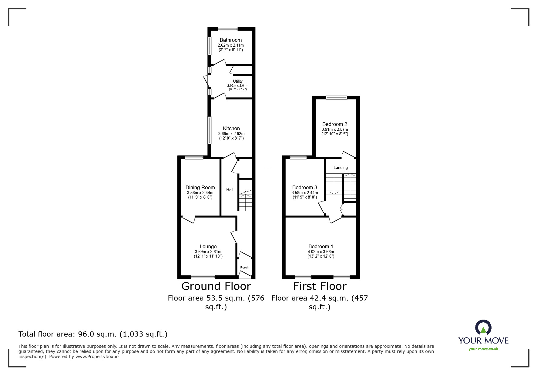 Floorplan of 3 bedroom Mid Terrace House for sale, Ranelagh Road, Sheerness, Kent, ME12