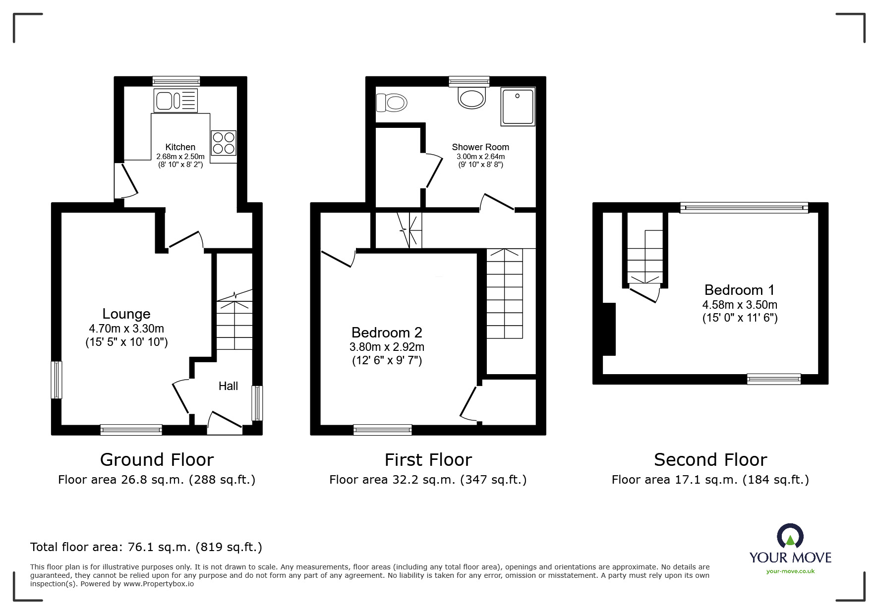 Floorplan of 2 bedroom Mid Terrace House for sale, High Street, Queenborough, Kent, ME11