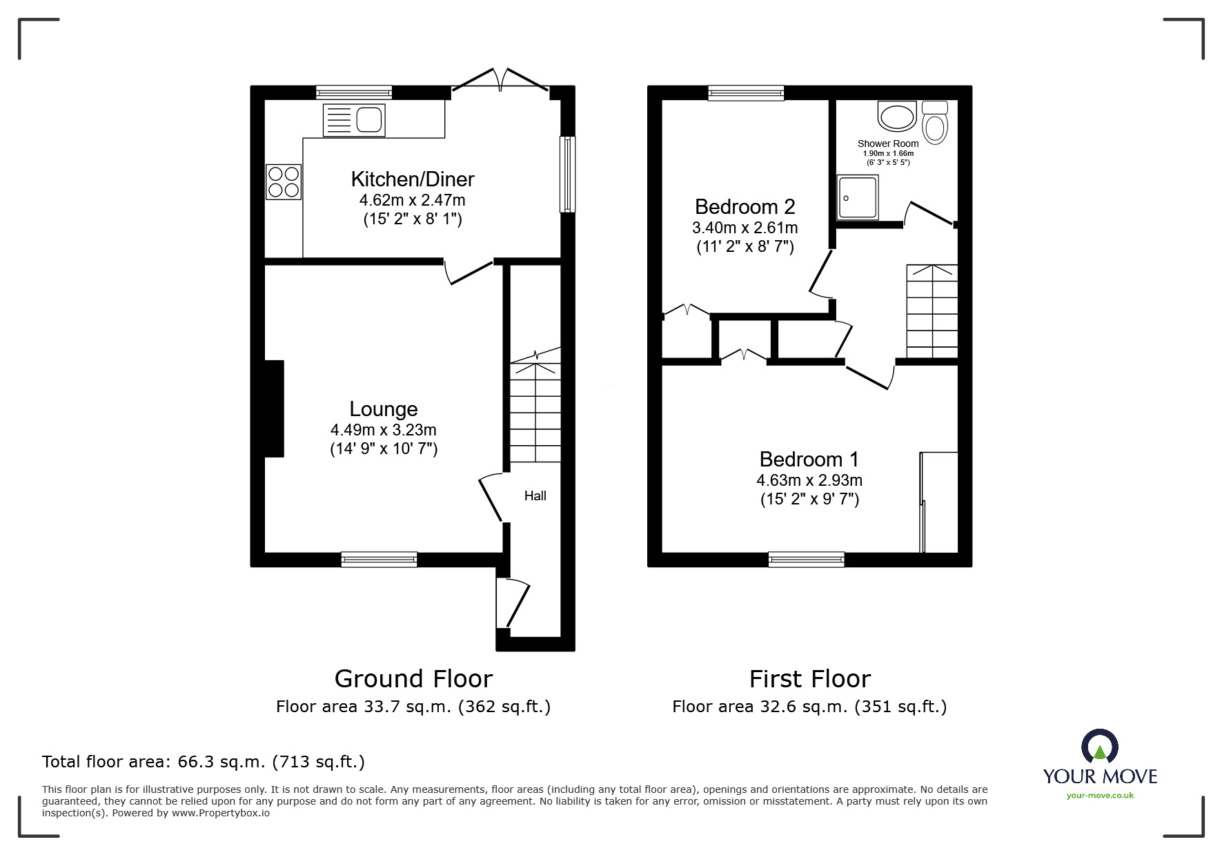 Floorplan of 2 bedroom Mid Terrace House for sale, Milstead Close, Sheerness, Kent, ME12