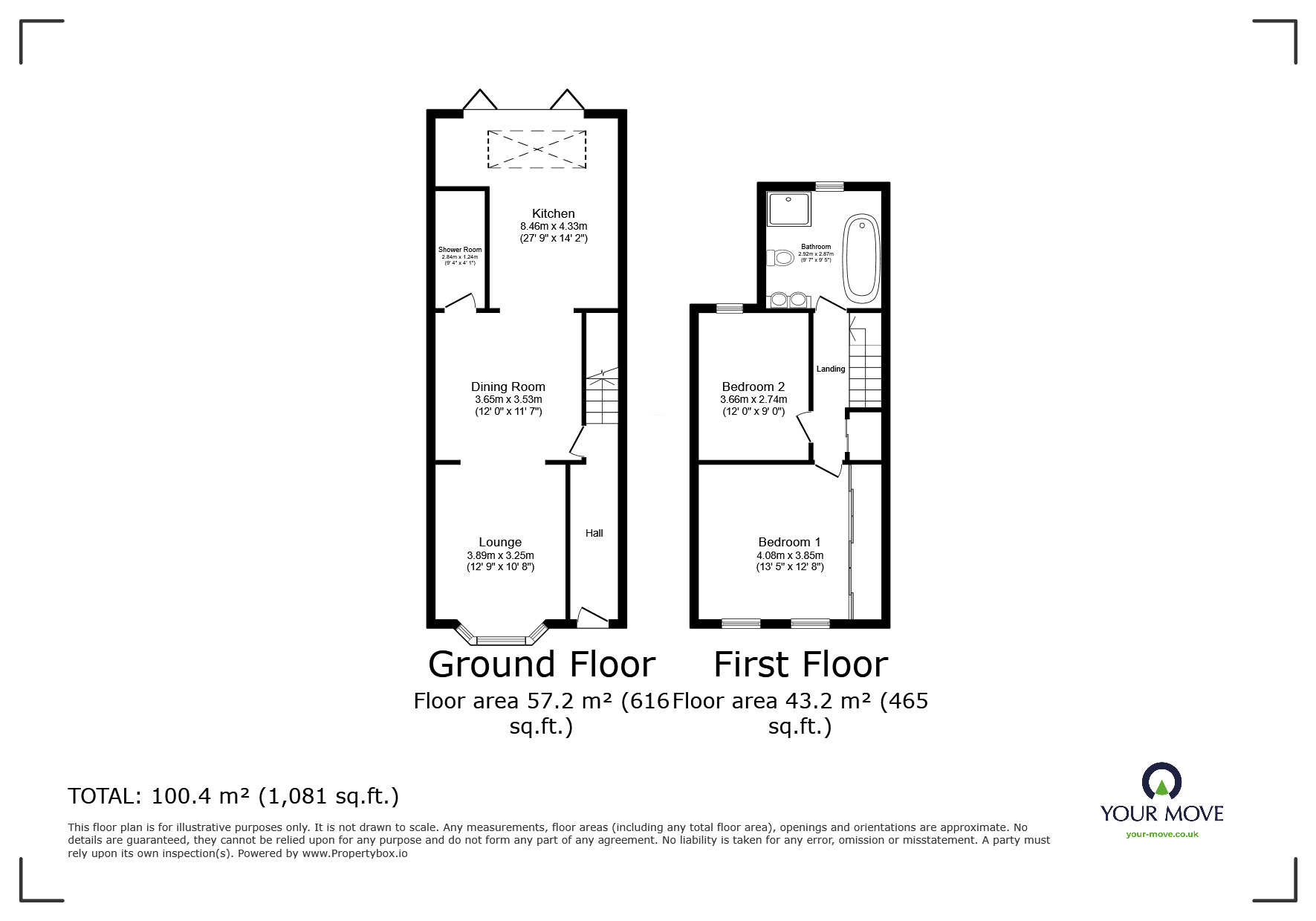 Floorplan of 2 bedroom End Terrace House for sale, Winstanley Road, Sheerness, Kent, ME12