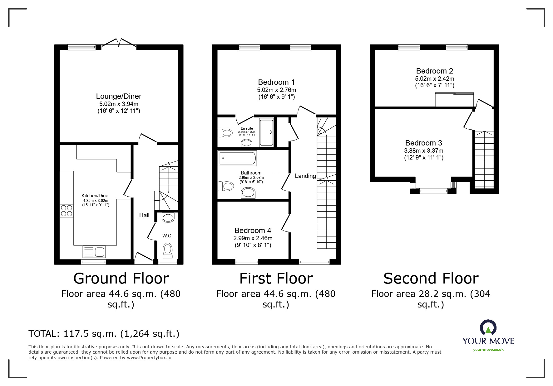 Floorplan of 4 bedroom Semi Detached House for sale, Cliffhouse Avenue, Minster on Sea, Kent, ME12