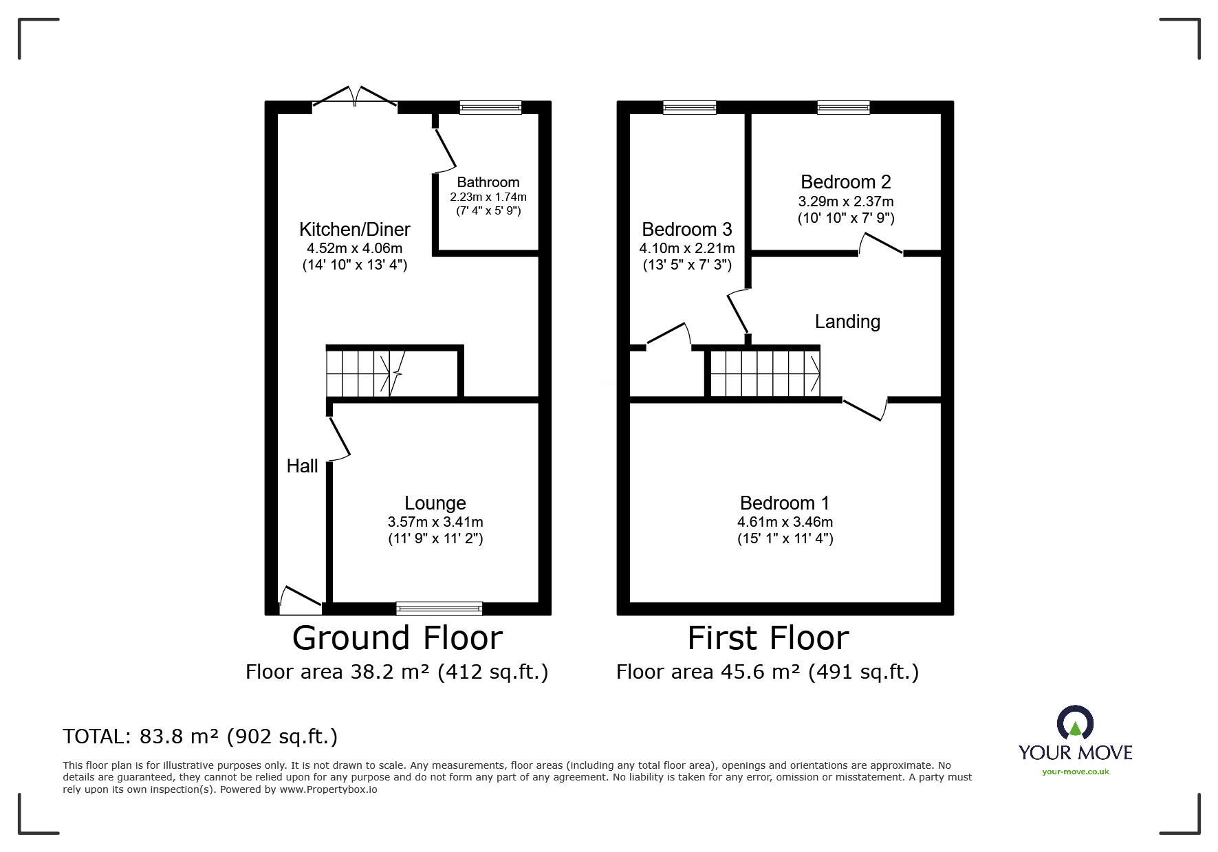 Floorplan of 3 bedroom Mid Terrace House for sale, Granville Road, Sheerness, Kent, ME12