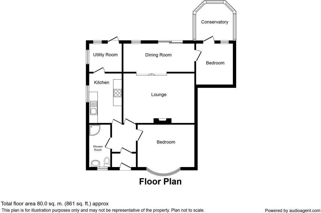 Floorplan of 2 bedroom Detached Bungalow for sale, Mustards Road, Leysdown-on-Sea, Kent, ME12