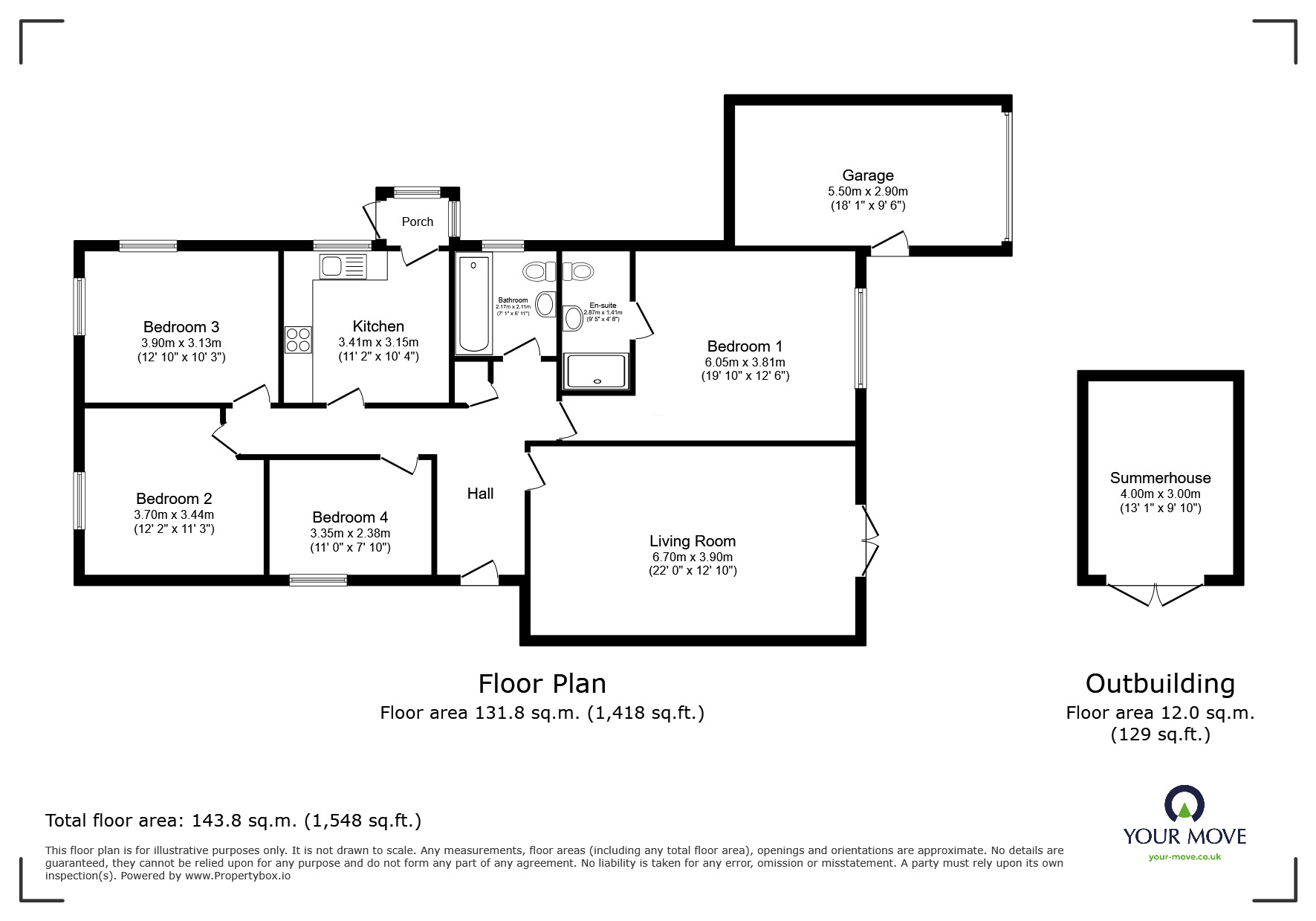 Floorplan of 4 bedroom Detached Bungalow for sale, Scocles Road, Minster on Sea, Kent, ME12