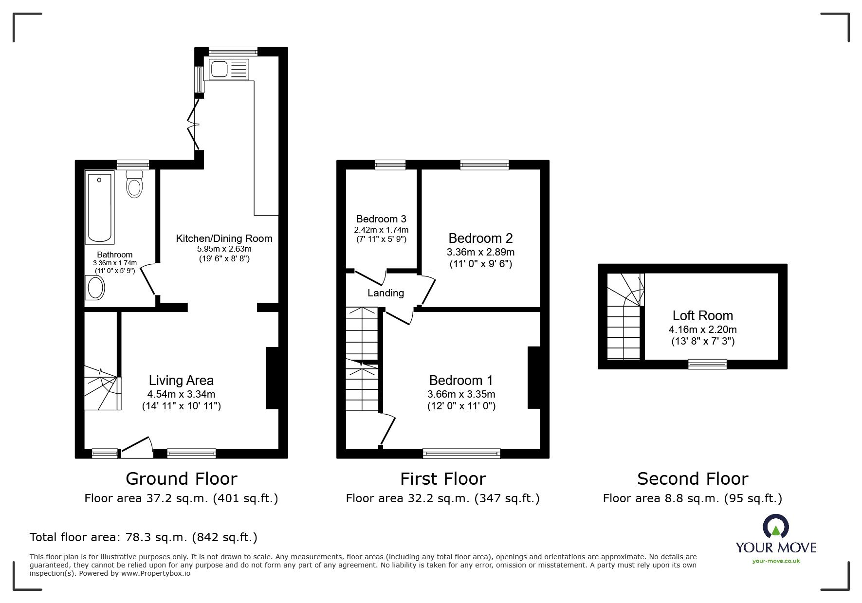 Floorplan of 3 bedroom Mid Terrace House for sale, New Road, Sheerness, Kent, ME12