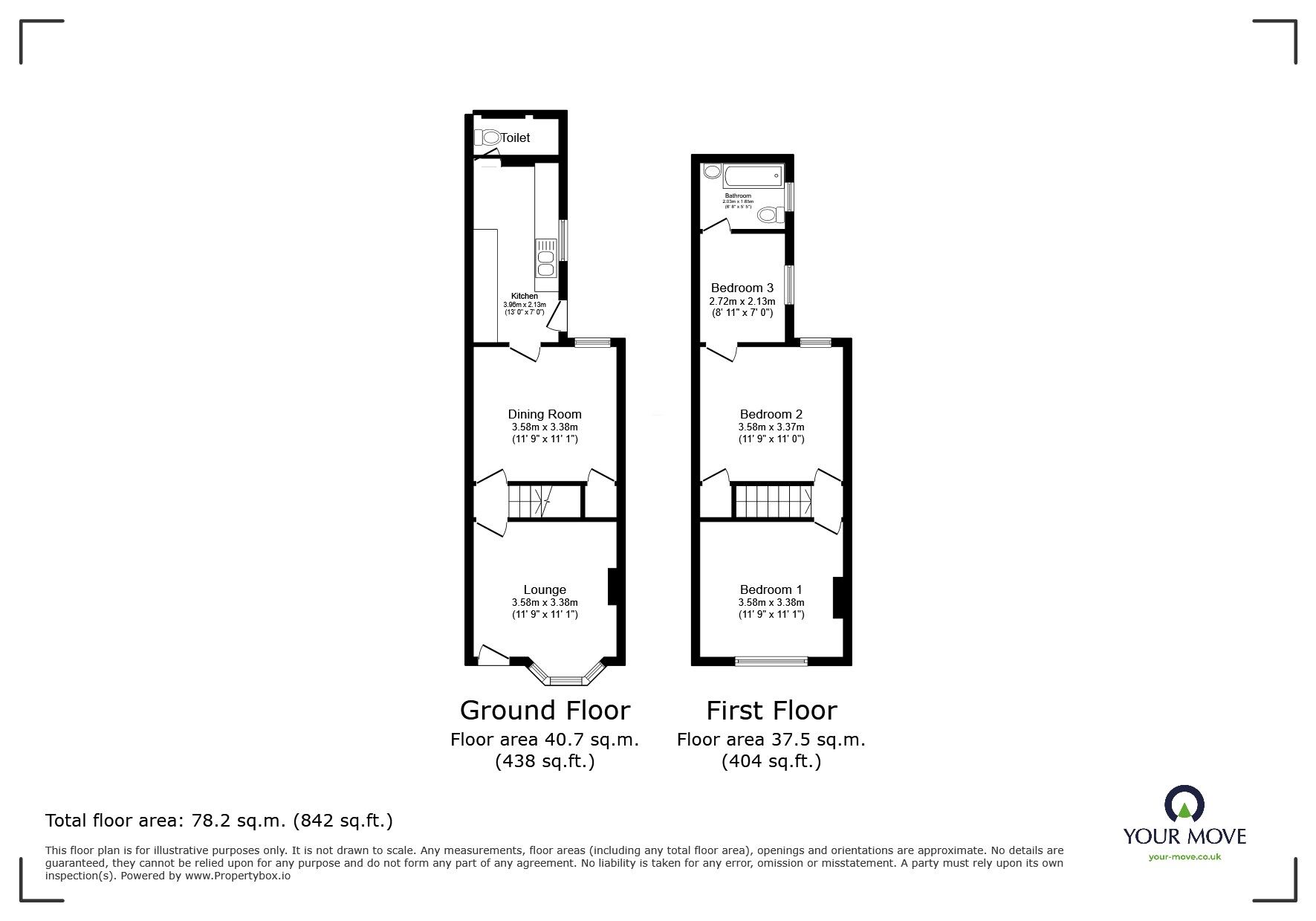 Floorplan of 3 bedroom End Terrace House for sale, Berridge Road, Sheerness, Kent, ME12