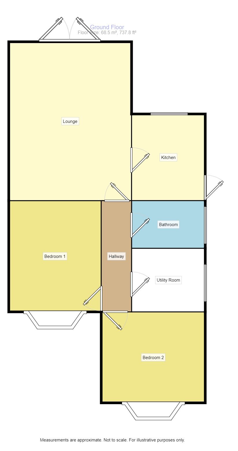 Floorplan of 2 bedroom Semi Detached Bungalow for sale, Foxley Road, Queenborough, Kent, ME11