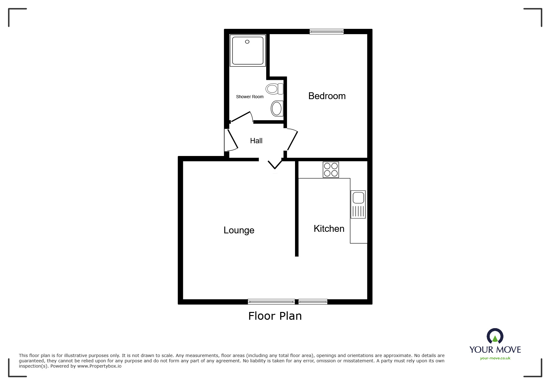 Floorplan of 1 bedroom Mid Terrace Flat for sale, Alma Road, Sheerness, Kent, ME12