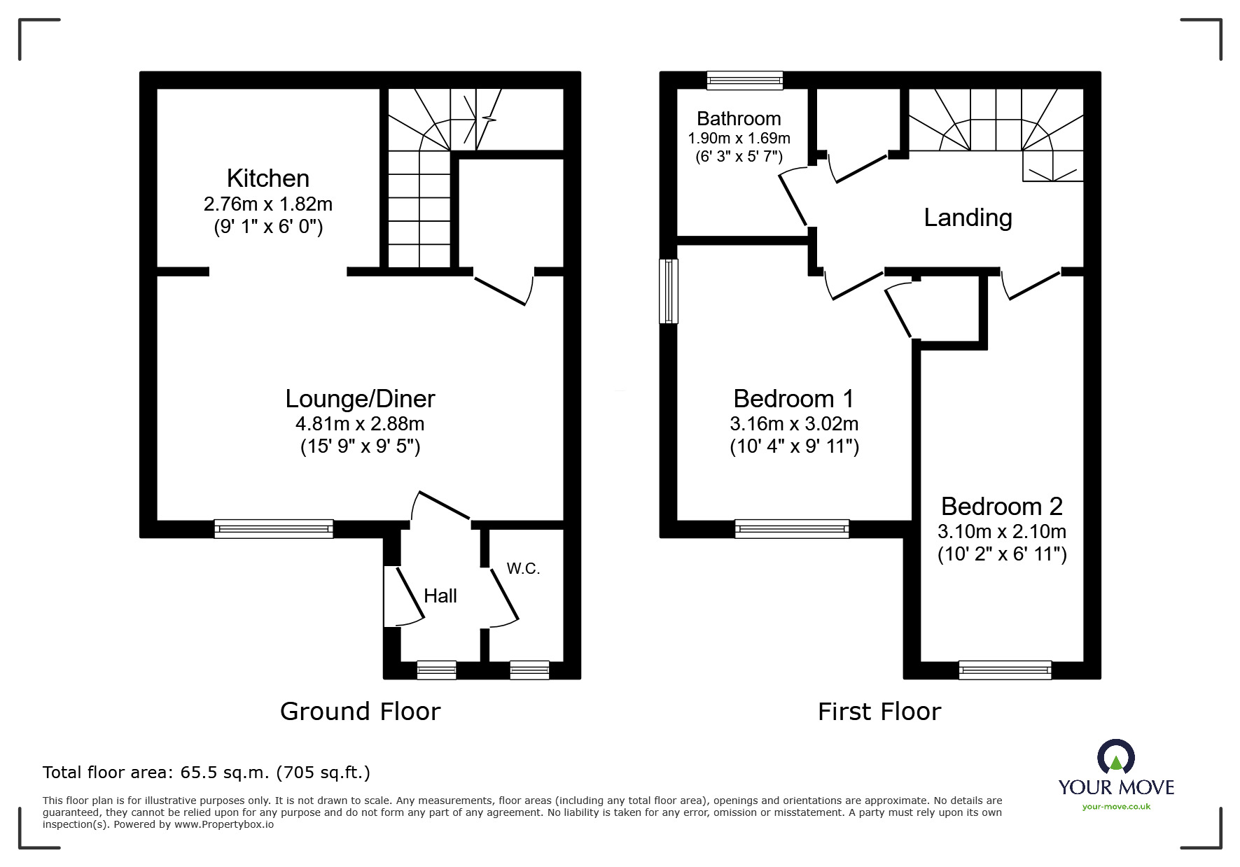 Floorplan of 2 bedroom Semi Detached House for sale, Aster Road, Minster on Sea, Kent, ME12