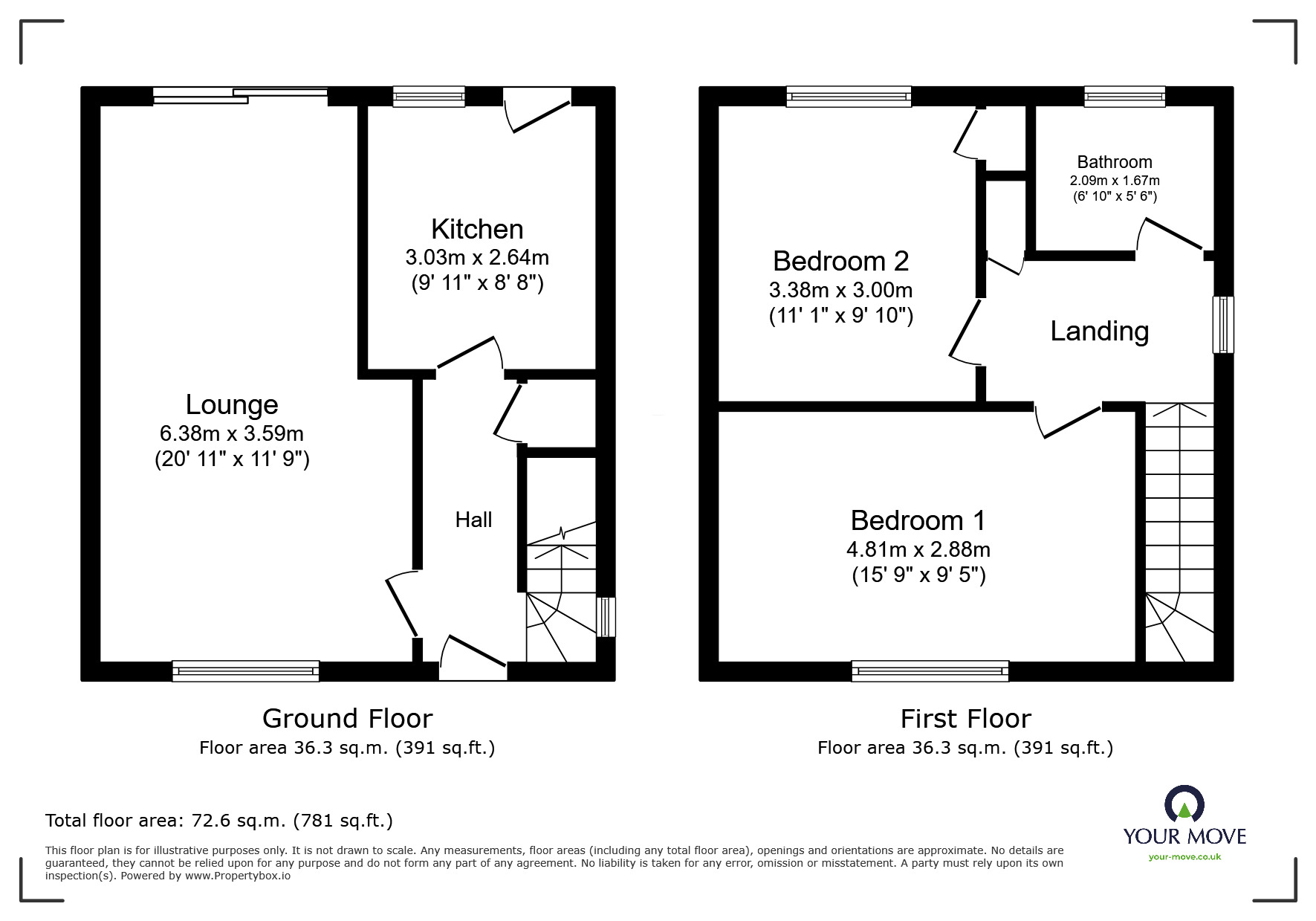 Floorplan of 2 bedroom End Terrace House for sale, Queensway, Sheerness, Kent, ME12