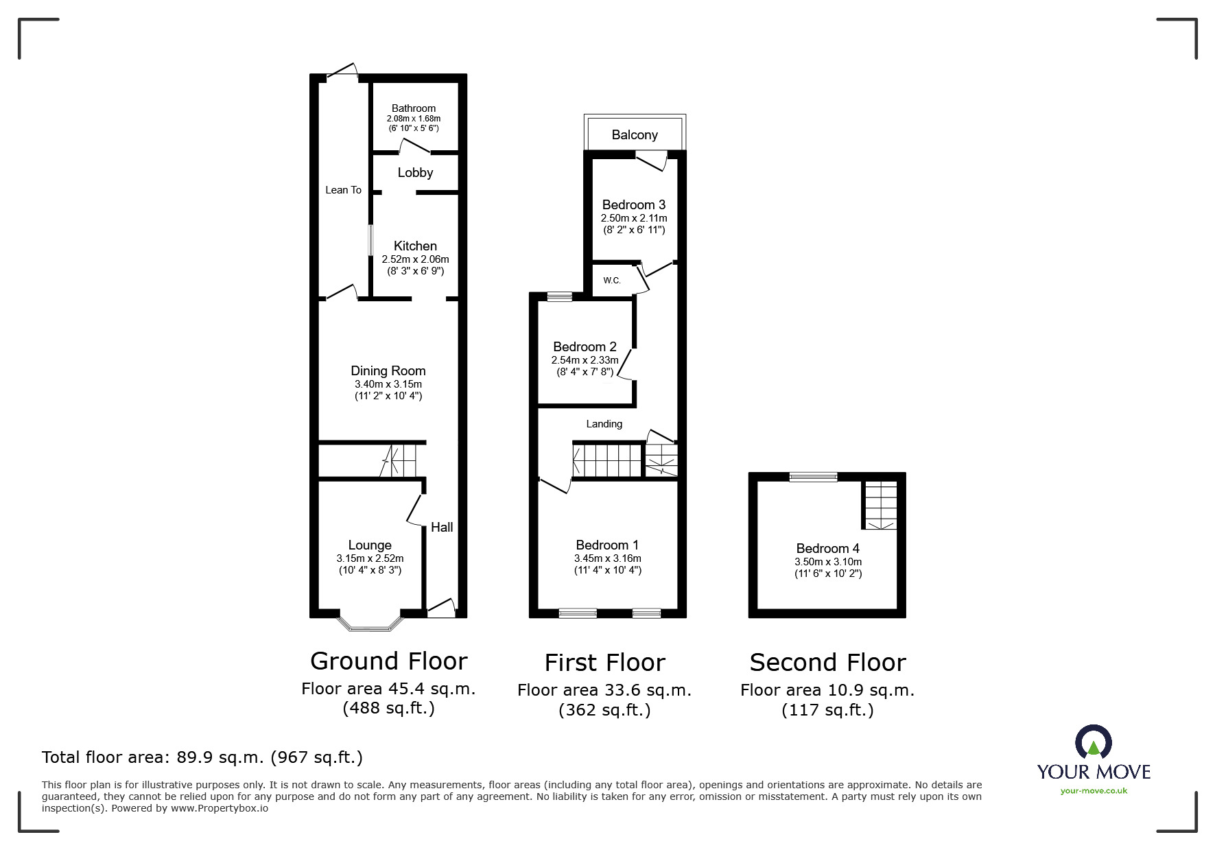 Floorplan of 4 bedroom Mid Terrace House for sale, Portland Terrace, Sheerness, Kent, ME12