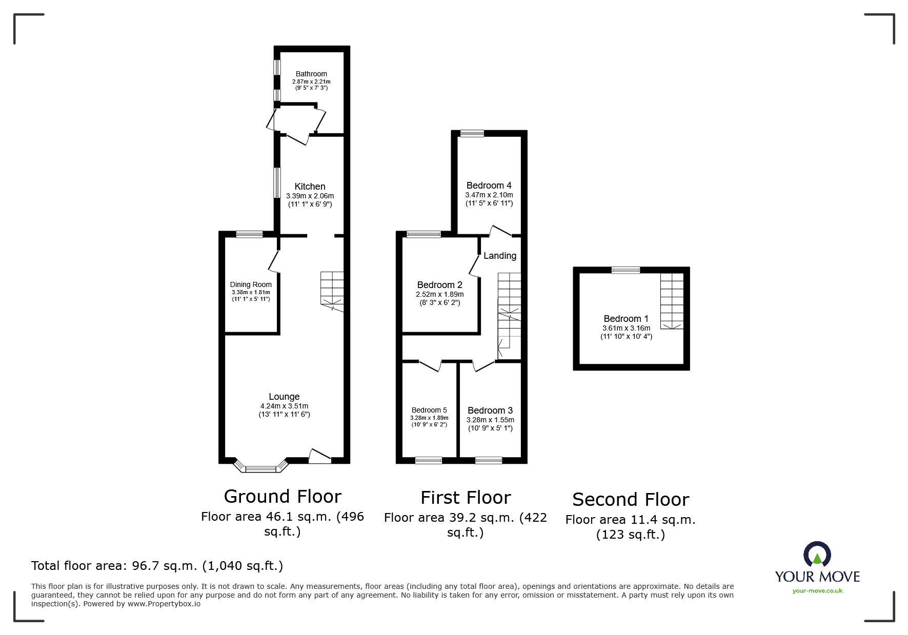 Floorplan of 5 bedroom Mid Terrace House for sale, Jefferson Road, Sheerness, Kent, ME12